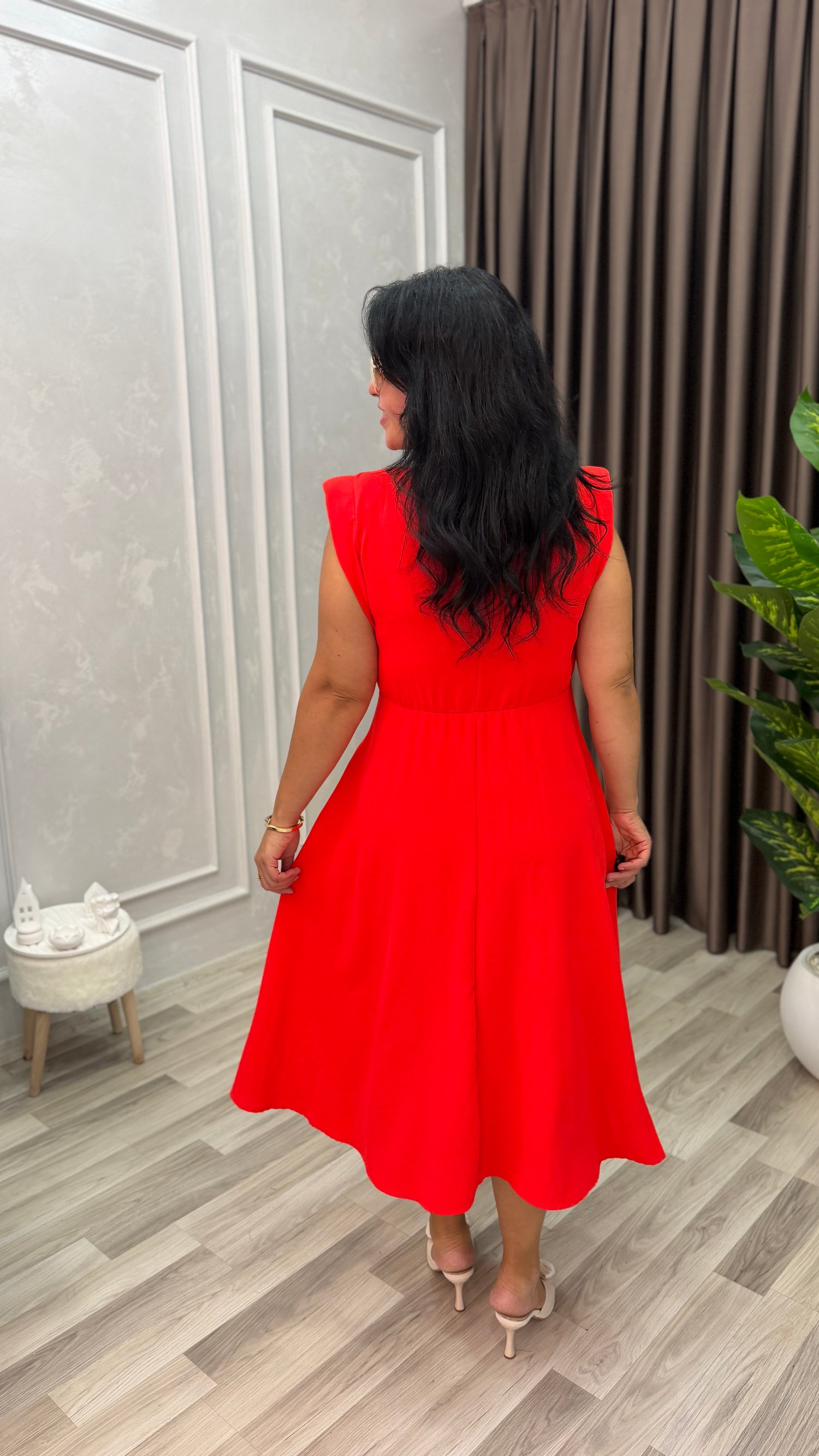 PRIME ELEGANCE ELBİSE NAR ÇİÇEĞİ