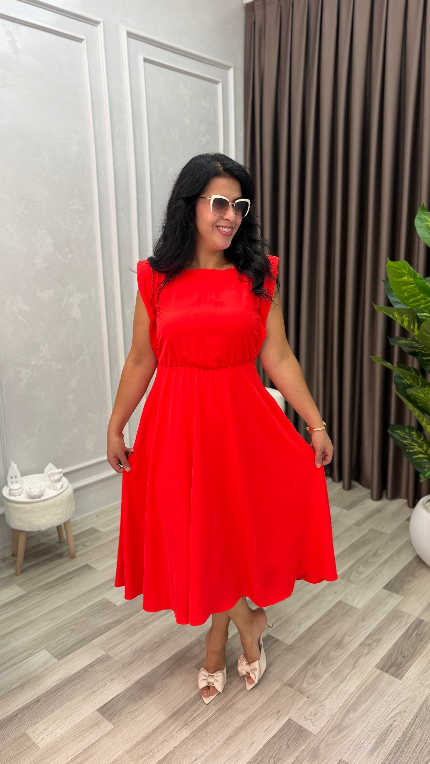 PRIME ELEGANCE ELBİSE NAR ÇİÇEĞİ