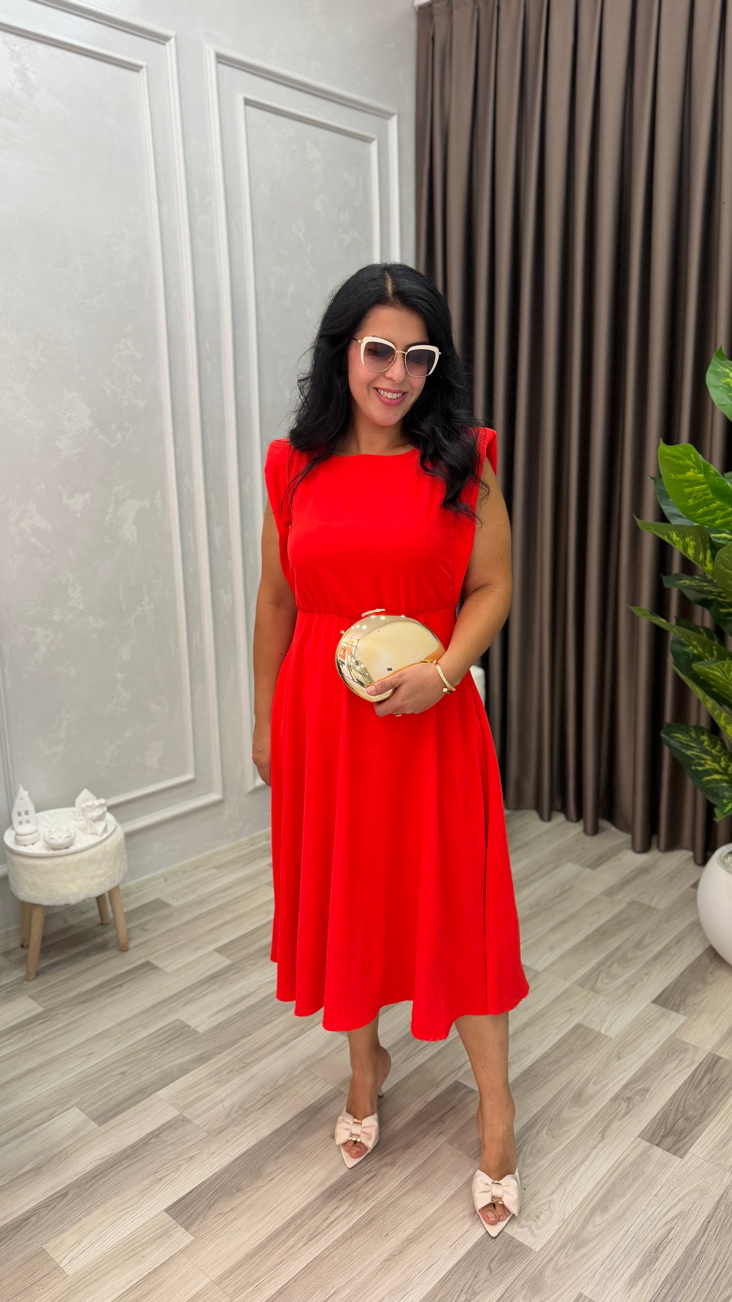 PRIME ELEGANCE ELBİSE NAR ÇİÇEĞİ