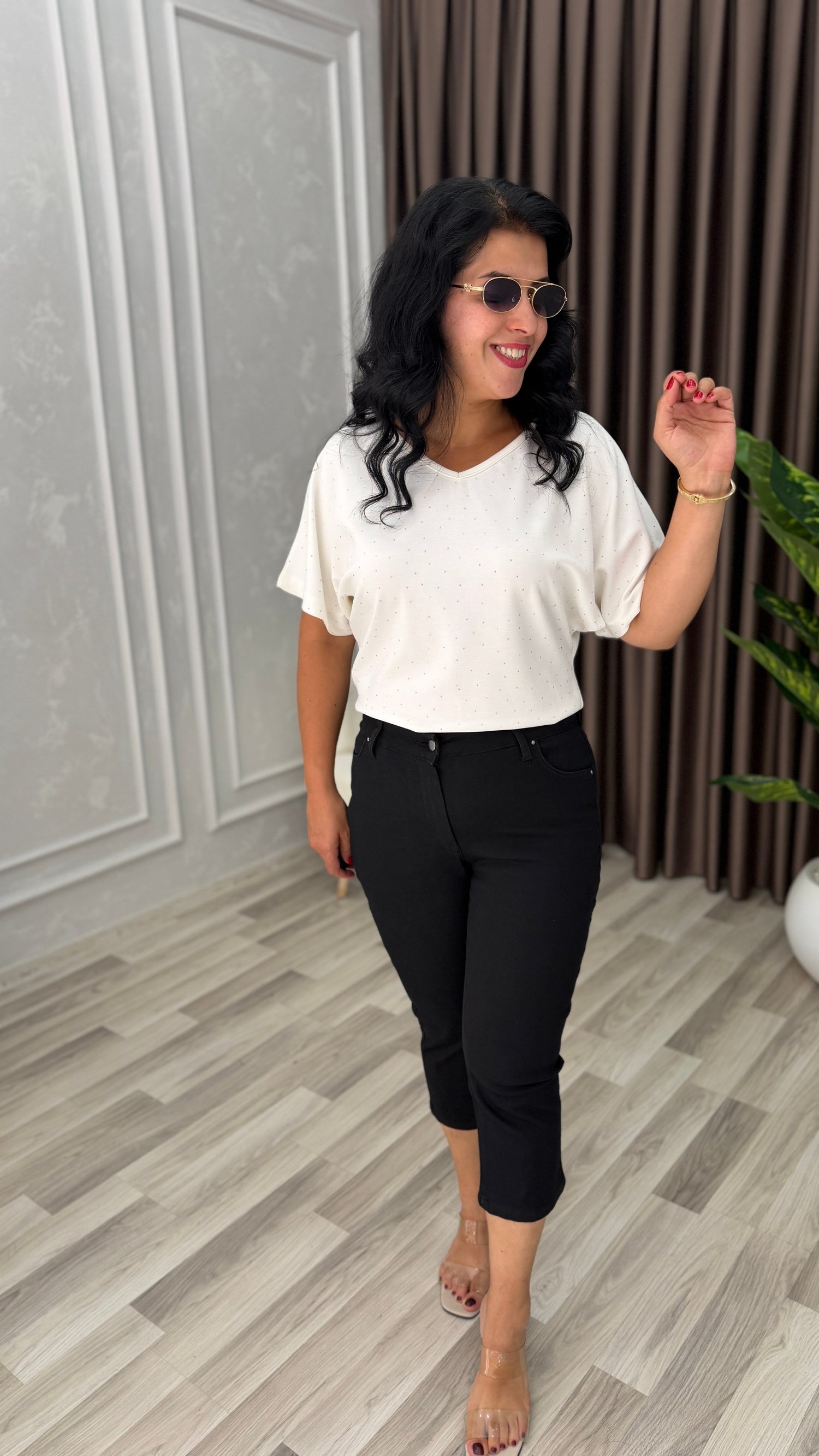 PURE COMFORT PREMIUM DENIM KAPRİ PANTOLON SİYAH