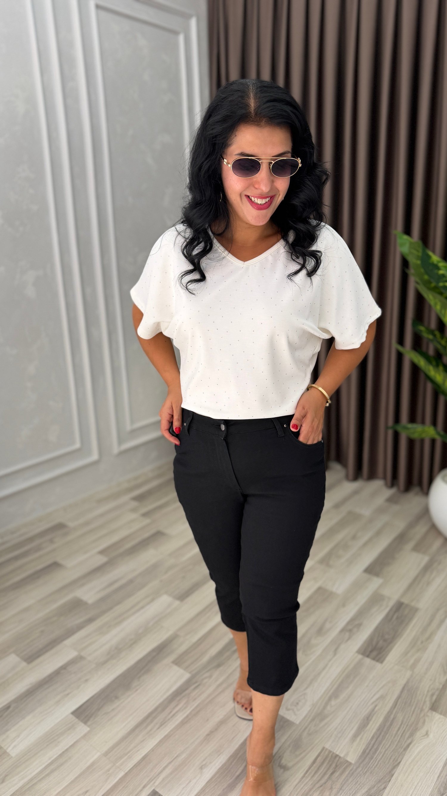 PURE COMFORT PREMIUM DENIM KAPRİ PANTOLON SİYAH