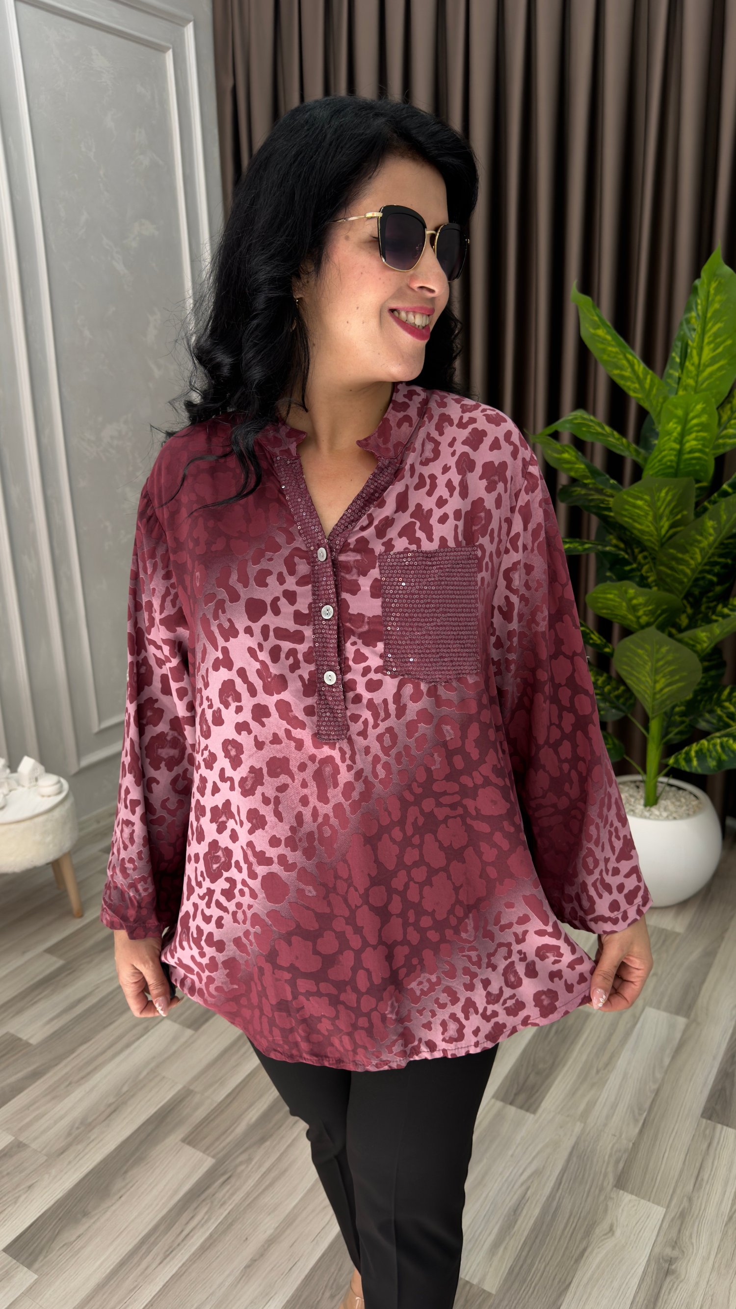 SIMPLE ELEGANCE BLUZ BORDO