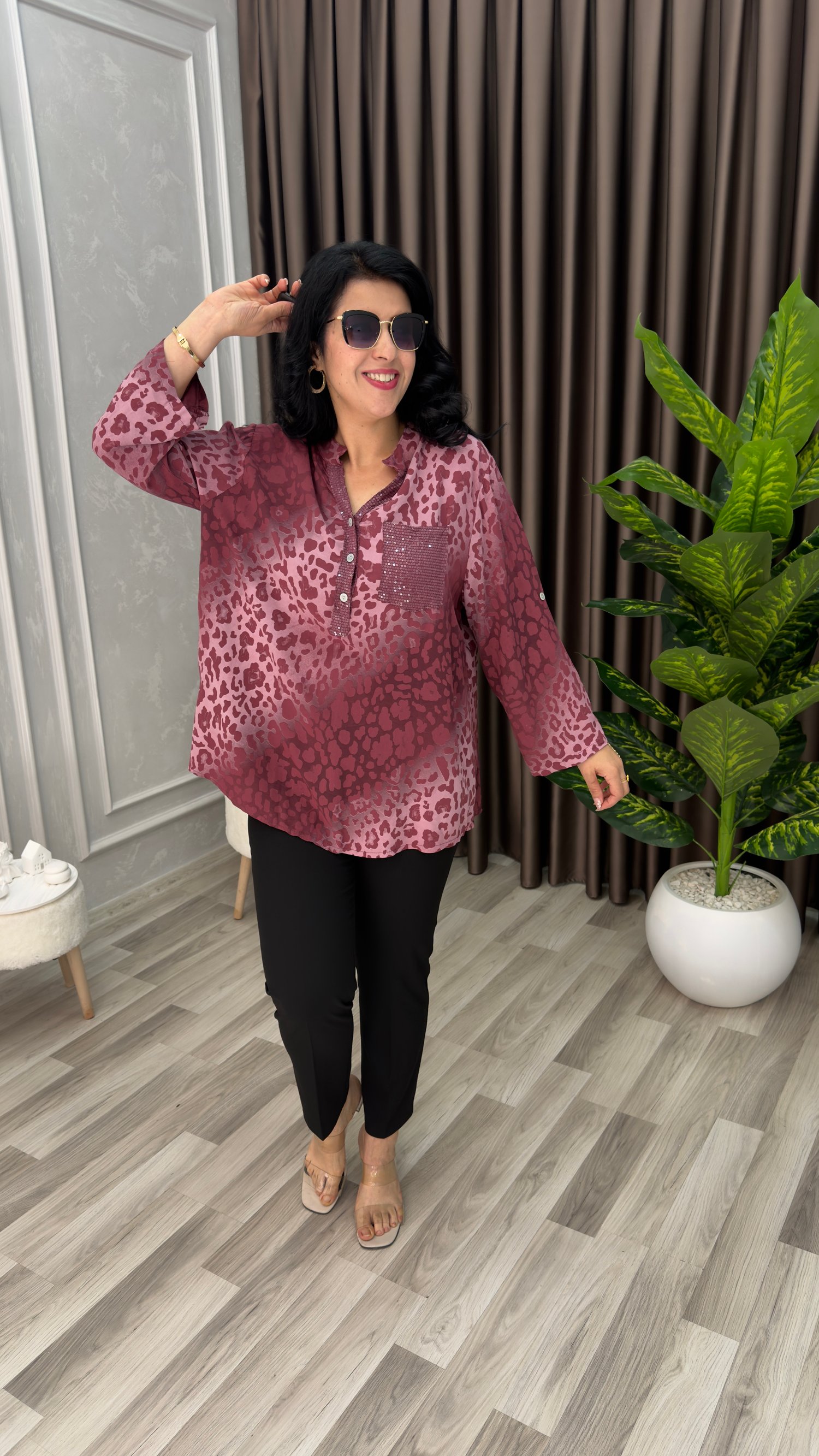 SIMPLE ELEGANCE BLUZ BORDO