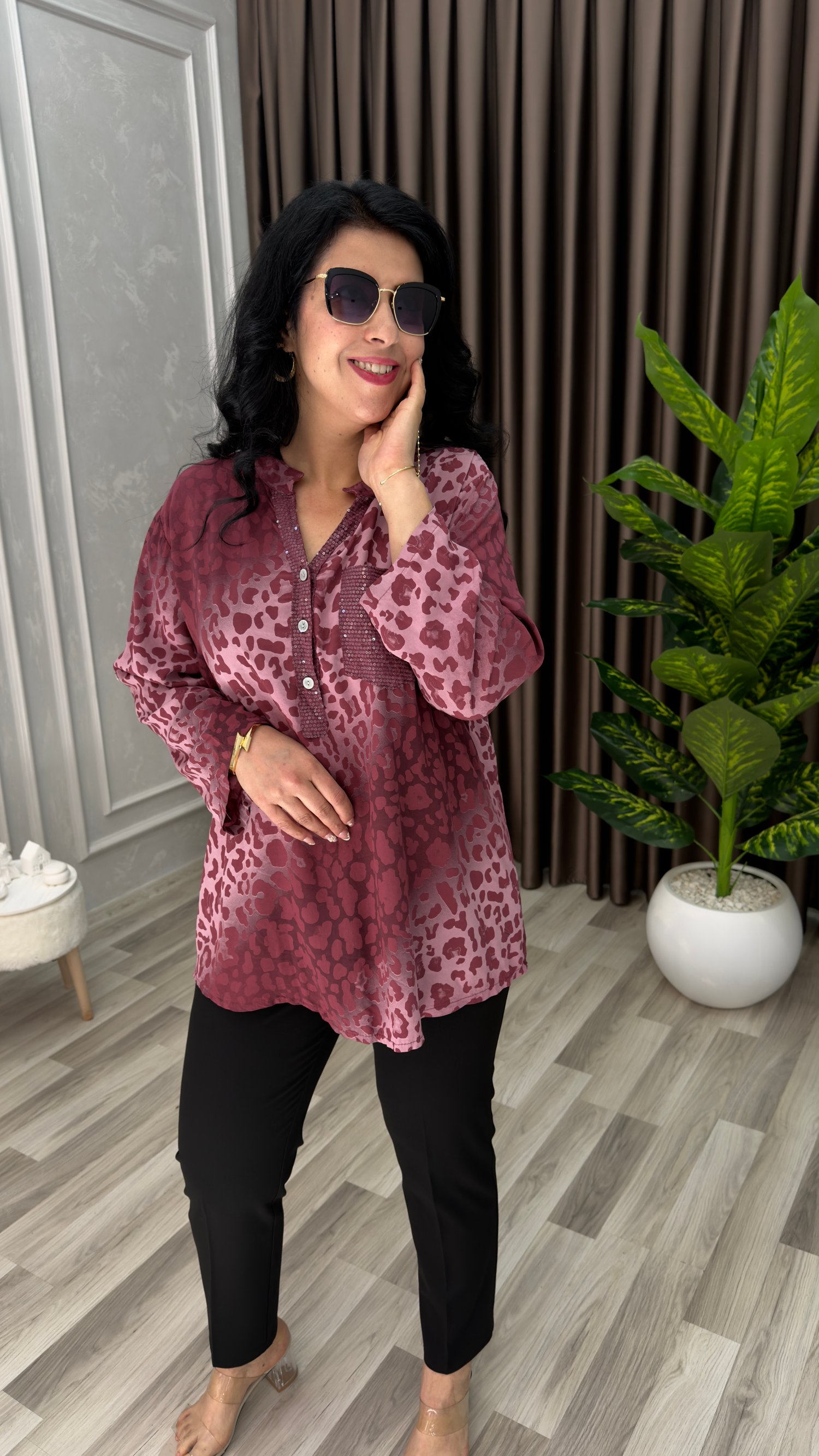 SIMPLE ELEGANCE BLUZ BORDO