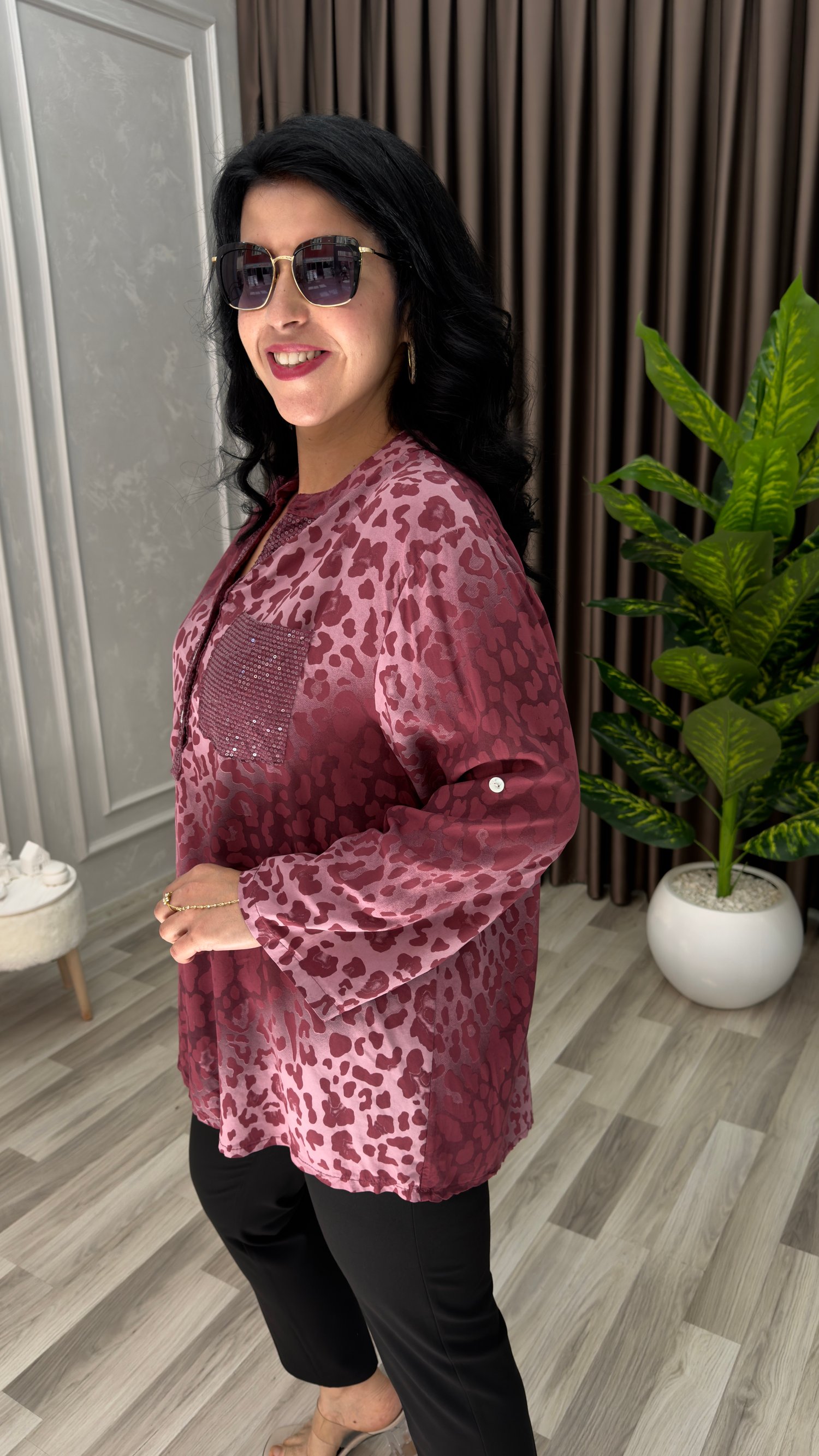 SIMPLE ELEGANCE BLUZ BORDO