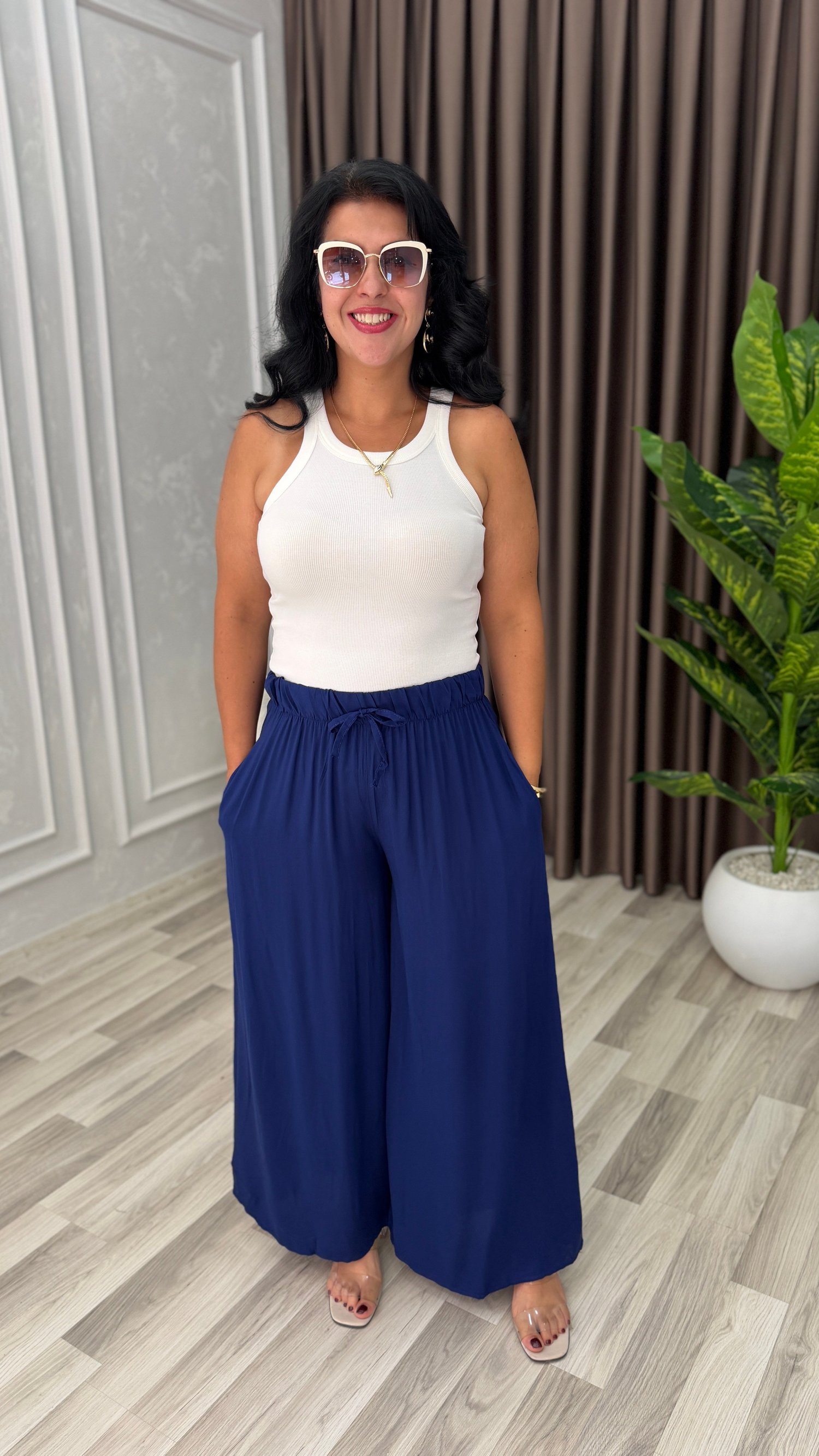 SOFT LINE PAMUK DOKUMA PANTOLON LACİVERT