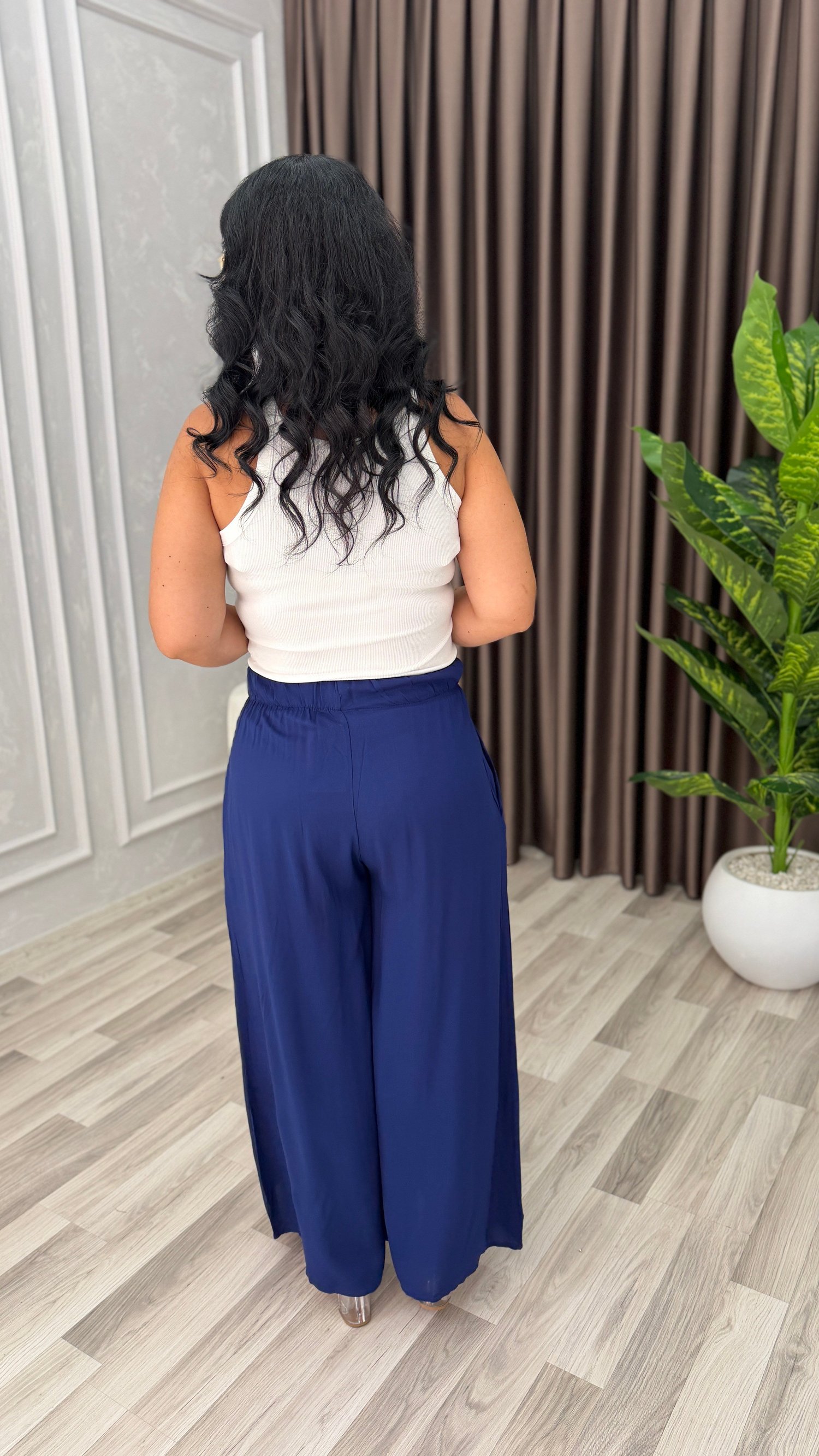 SOFT LINE PAMUK DOKUMA PANTOLON LACİVERT