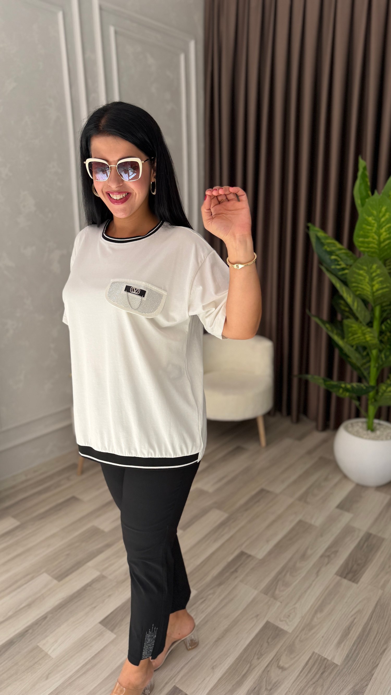SOFT SHINE TSHIRT / BLUZ BEYAZ