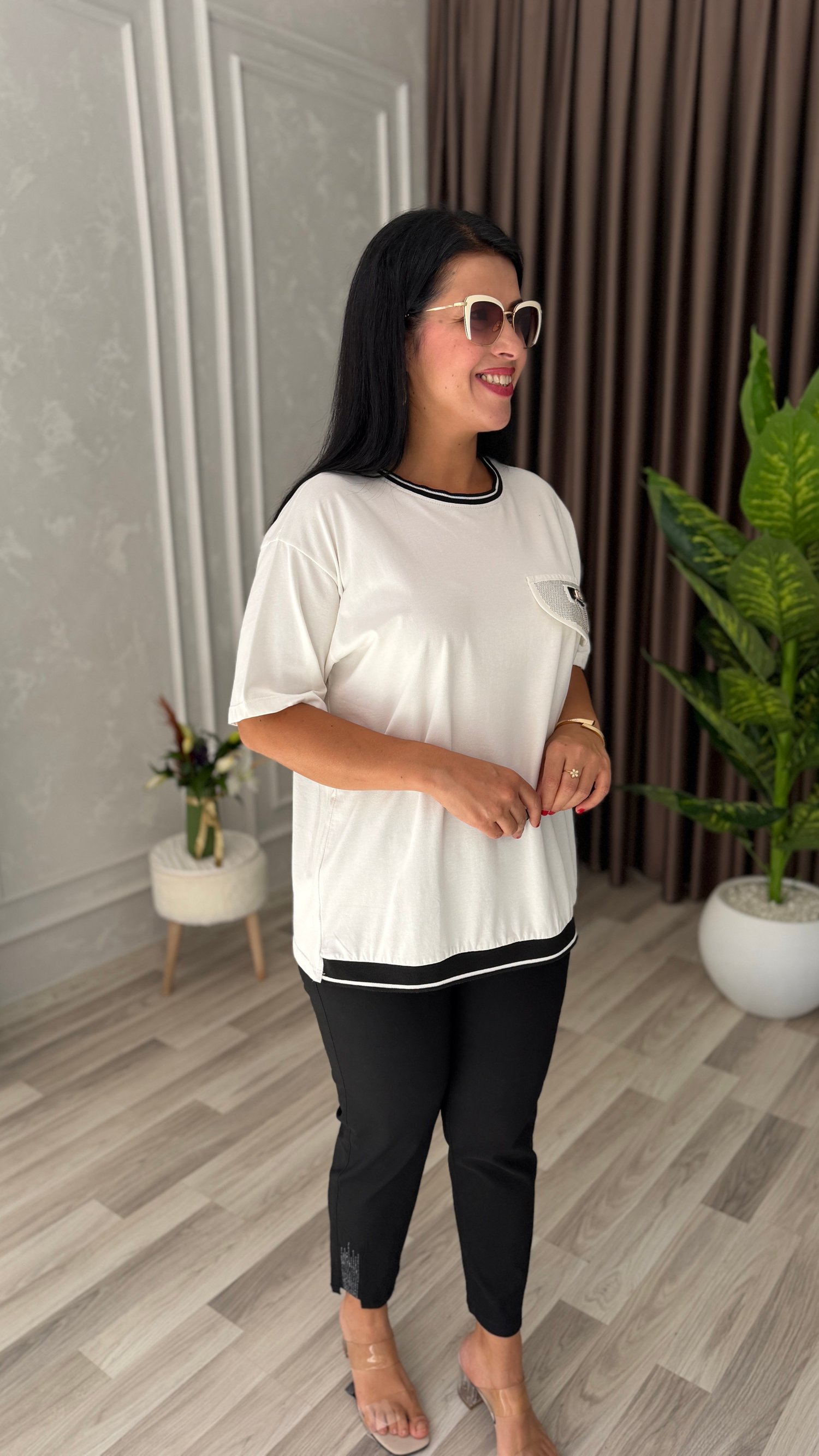 SOFT SHINE TSHIRT / BLUZ BEYAZ