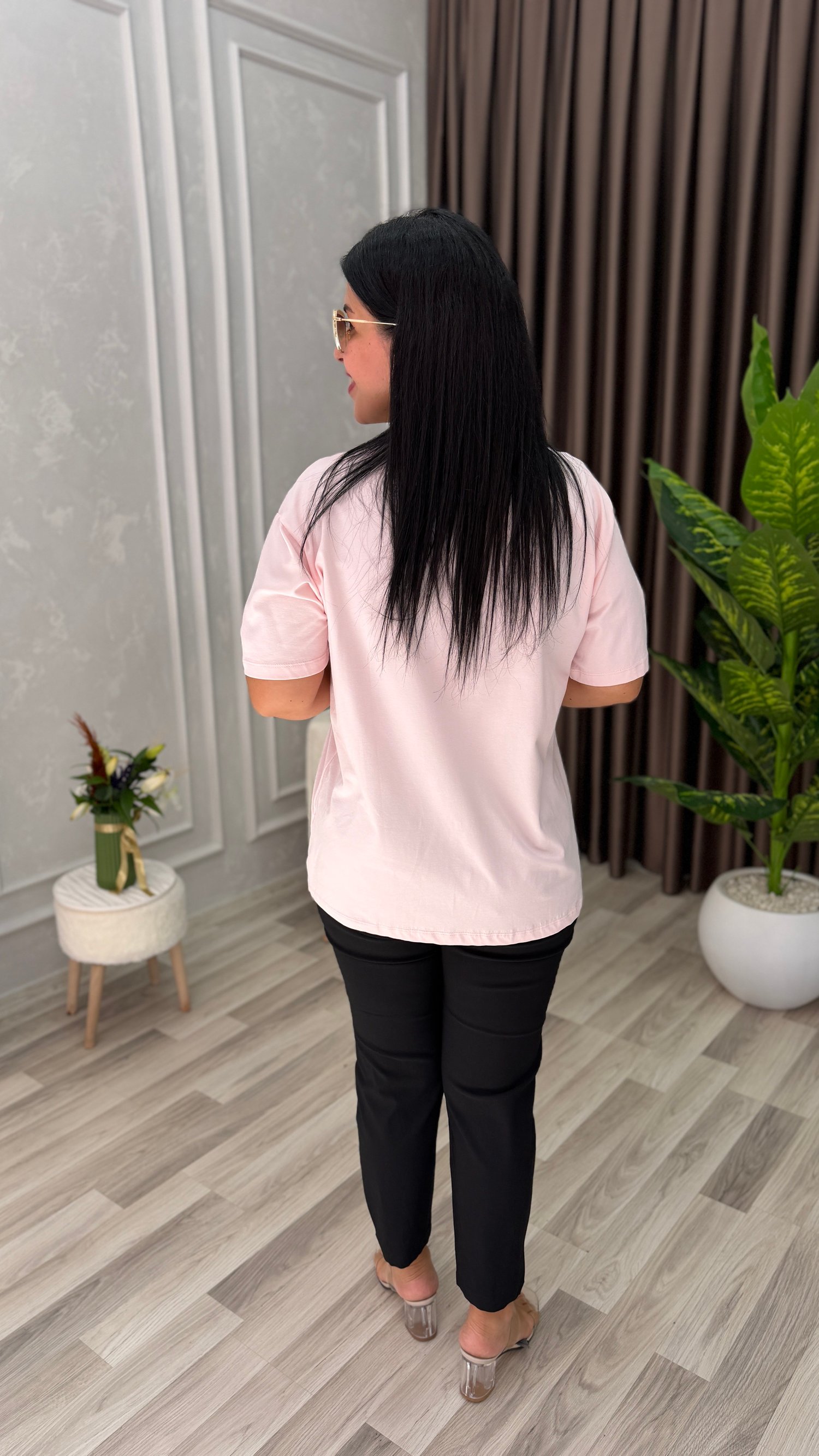 SOFT SHINE TSHIRT / BLUZ TOZ PEMBE