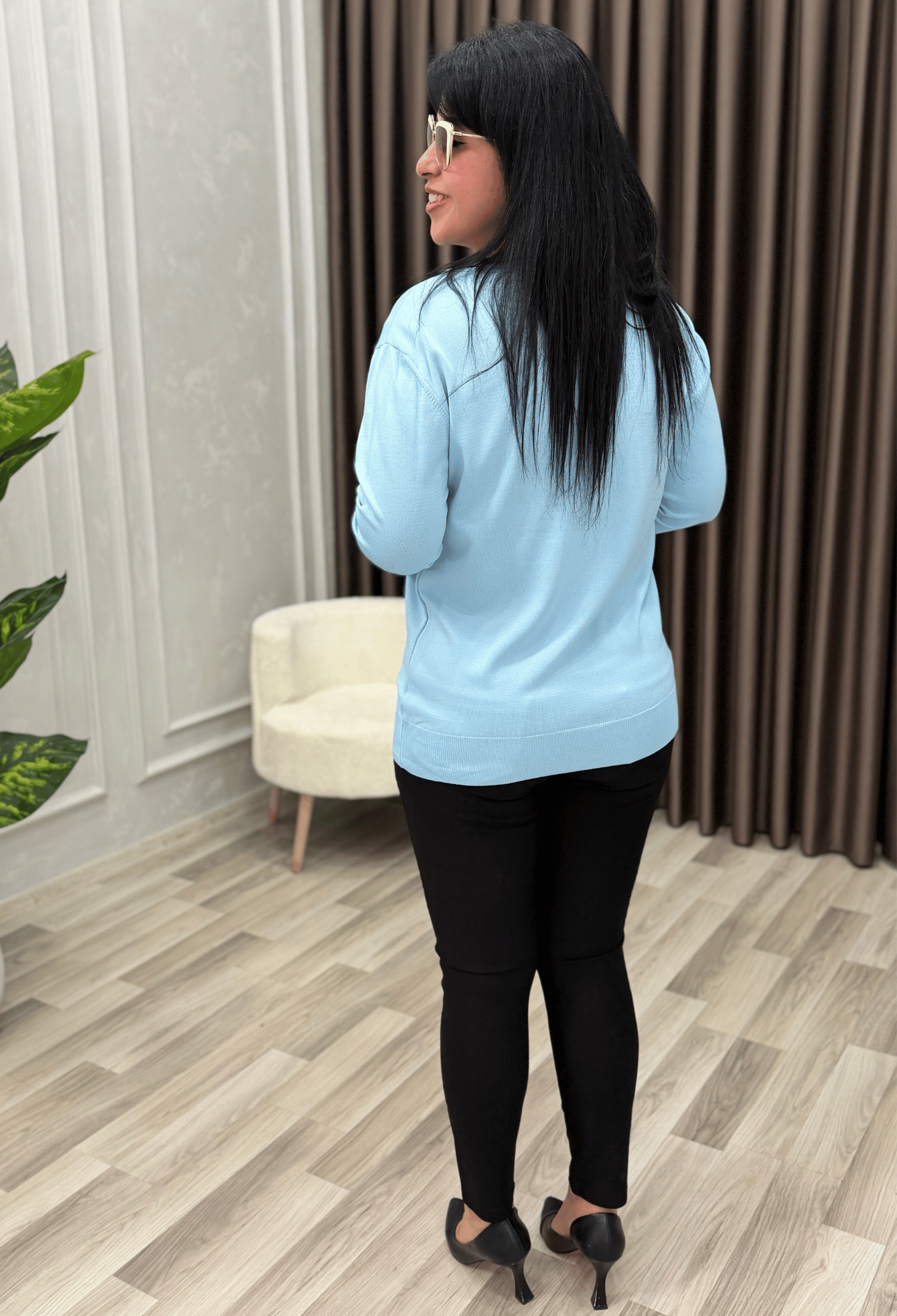 STAR DESENLİ MERSERİZE TRİKO KAZAK BEBE MAVİ
