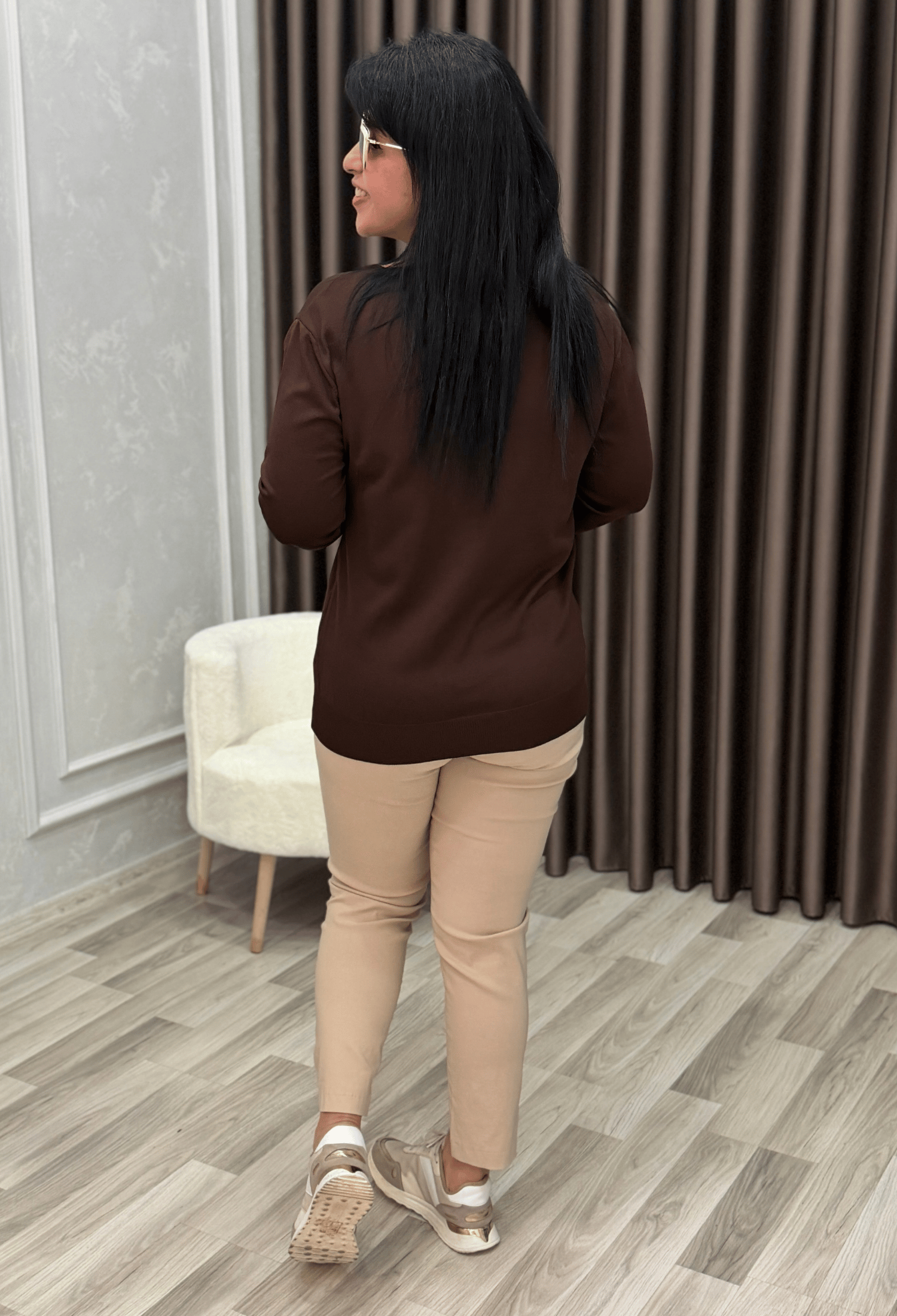 STAR DESENLİ MERSERİZE TRİKO KAZAK KAHVERENGİ