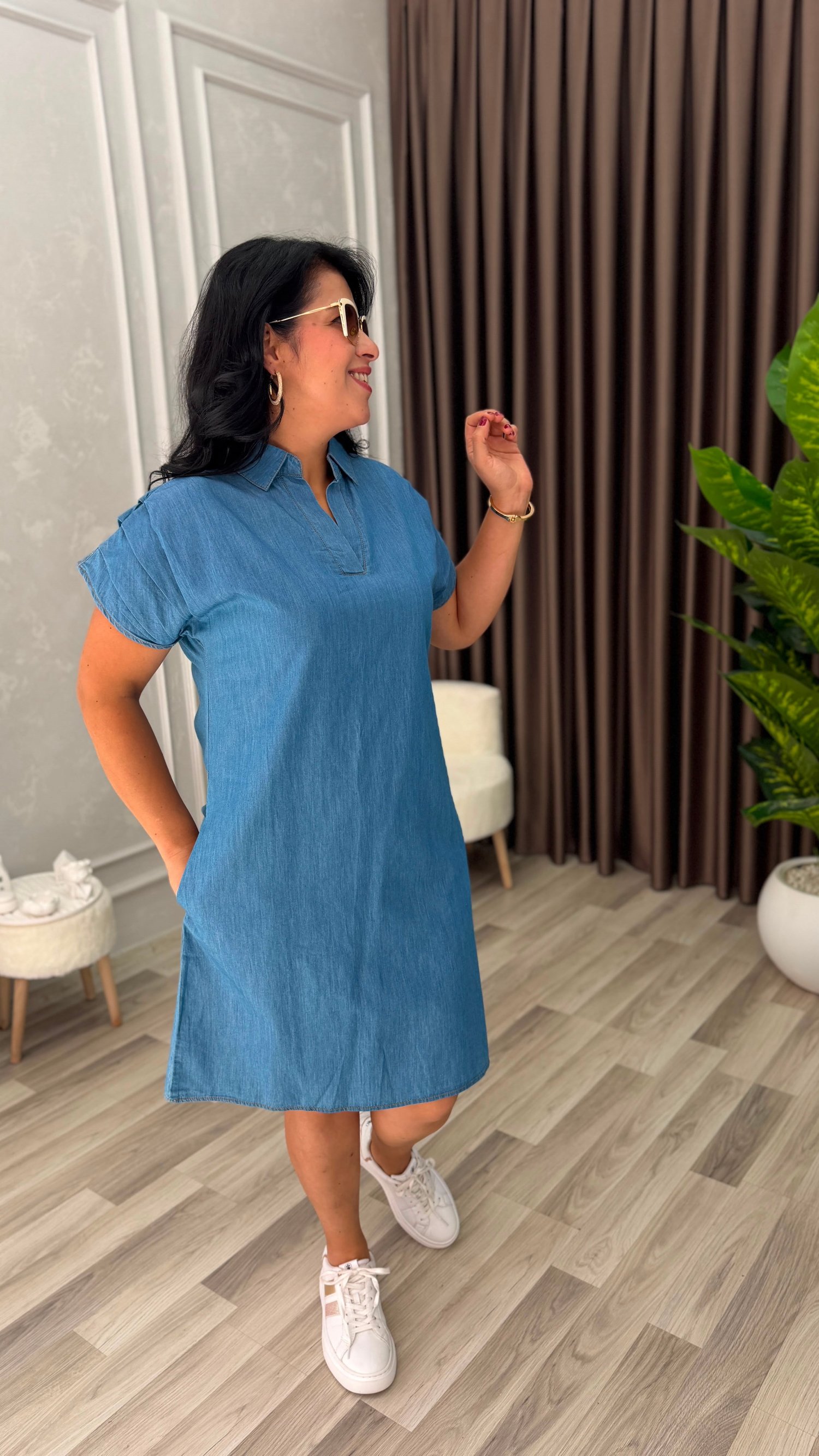 SUMMER BLOOM ELBİSE MAVİ