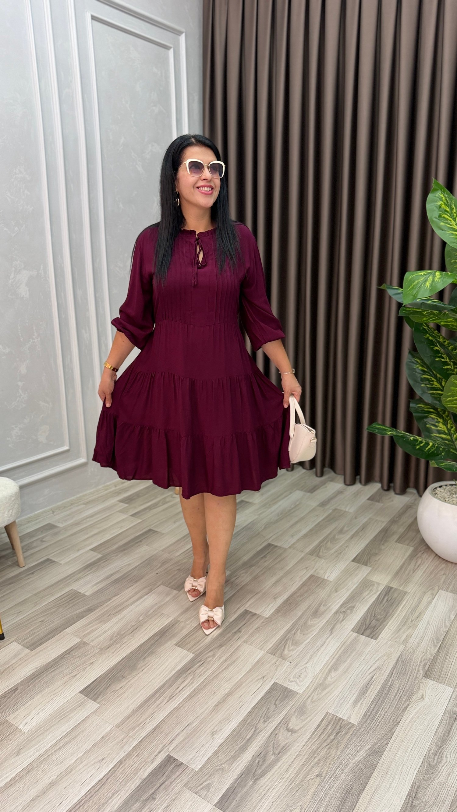 VALERIA VOLANLI ELBİSE MÜRDÜM