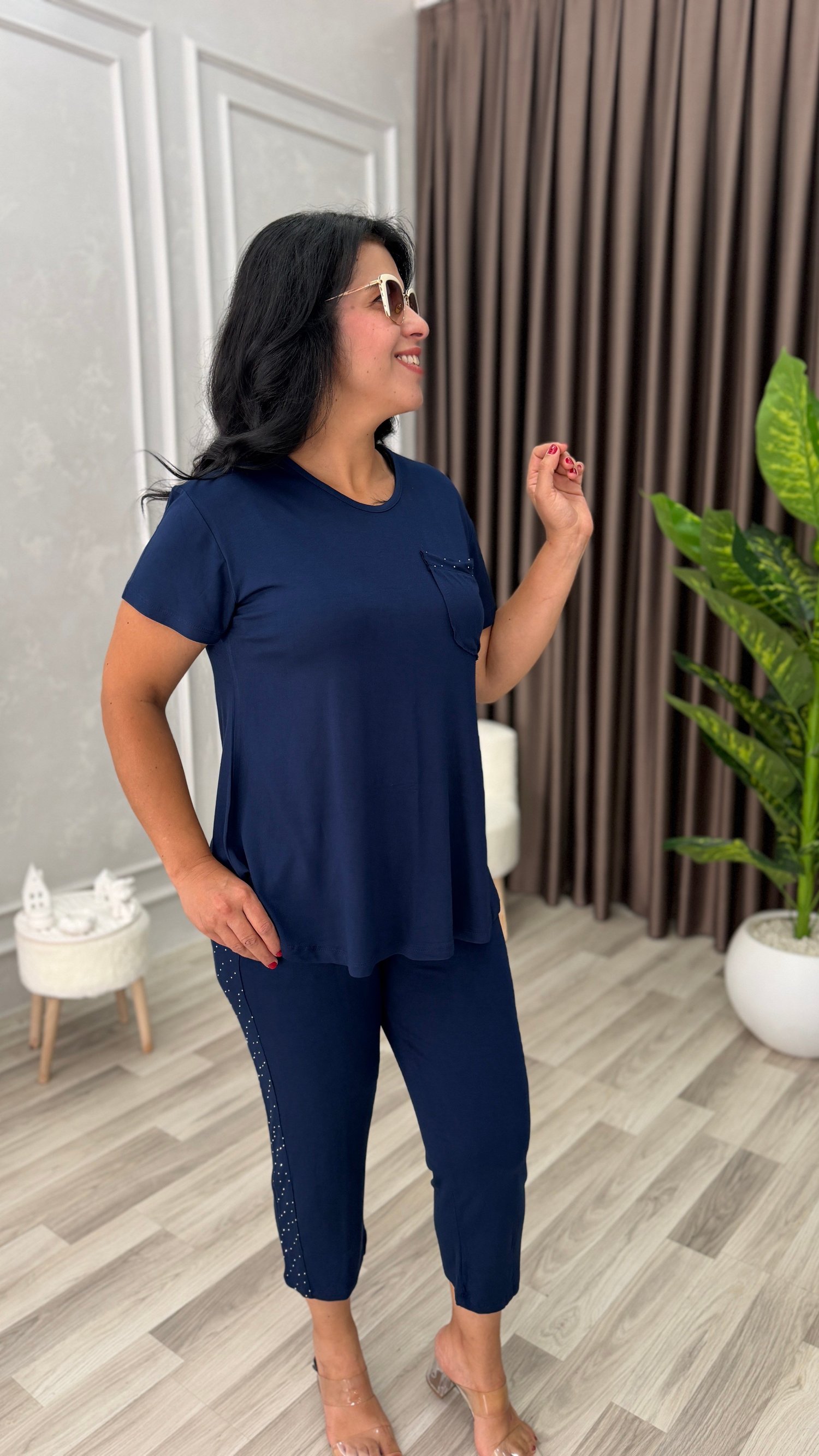 VELOURA COMFORT TAKIM LACİVERT                                                                                                                                                                          