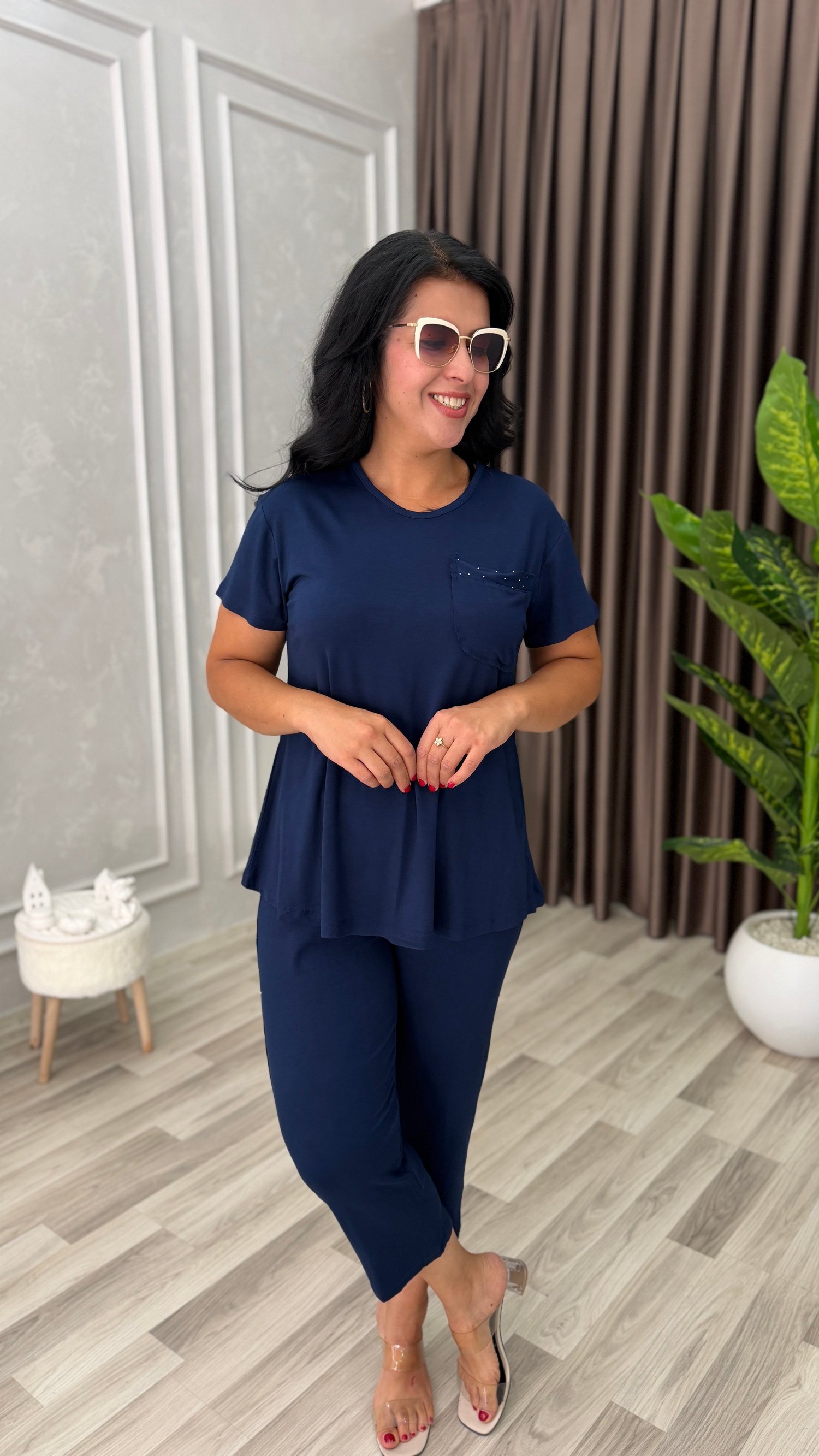 VELOURA COMFORT TAKIM LACİVERT                                                                                                                                                                          