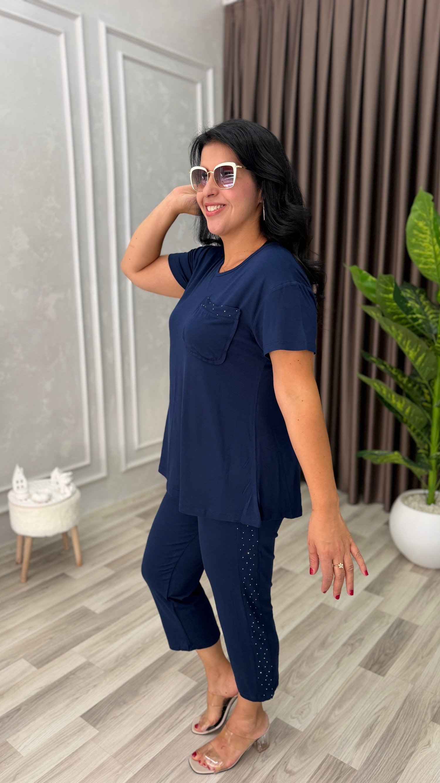 VELOURA COMFORT TAKIM LACİVERT                                                                                                                                                                          