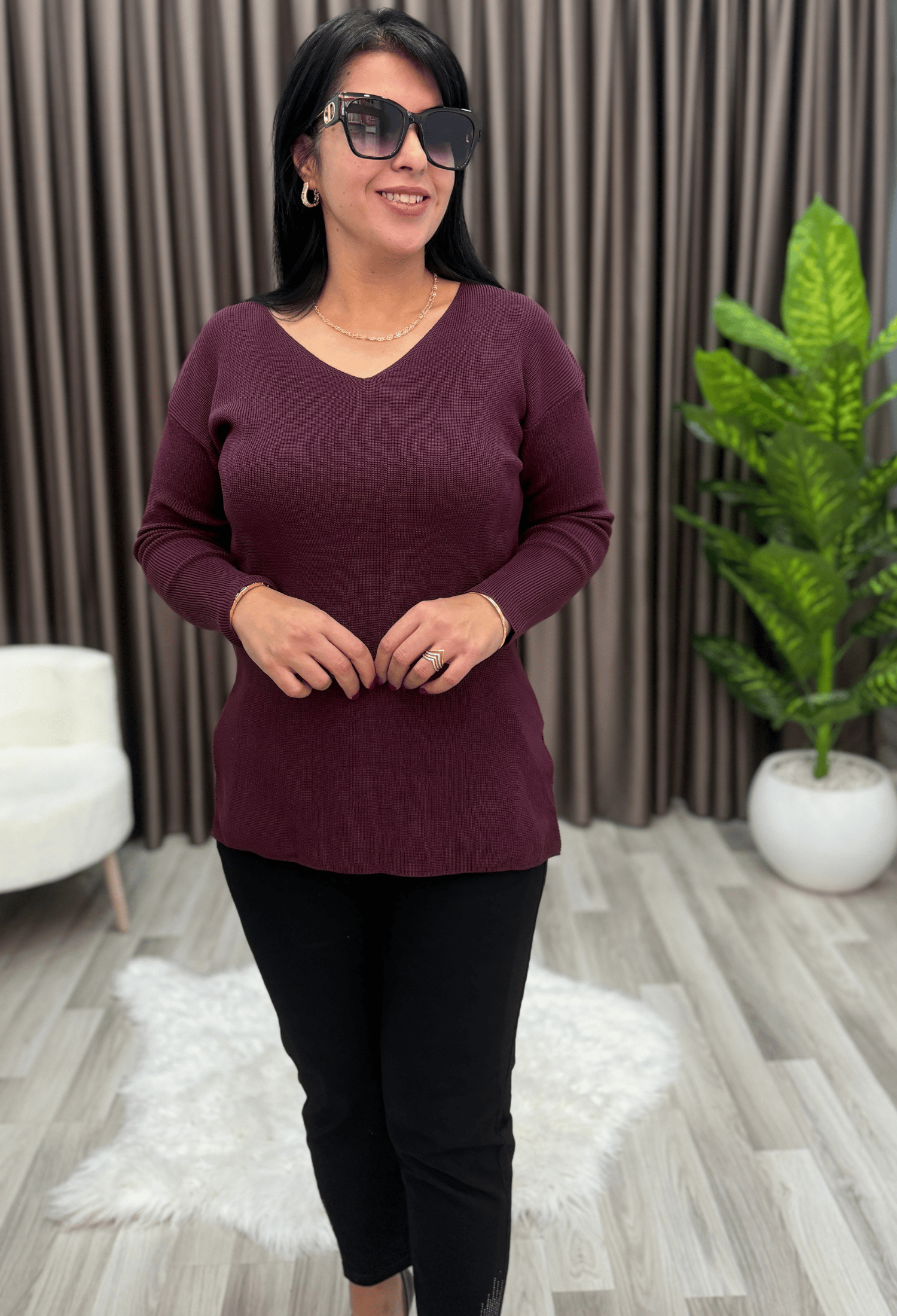 Vera Soft Triko Kazak Mürdüm