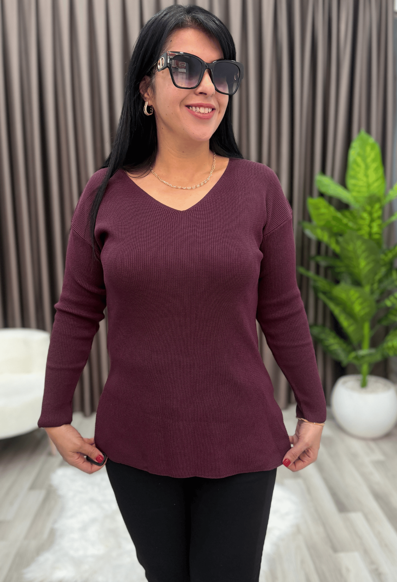 Vera Soft Triko Kazak Mürdüm