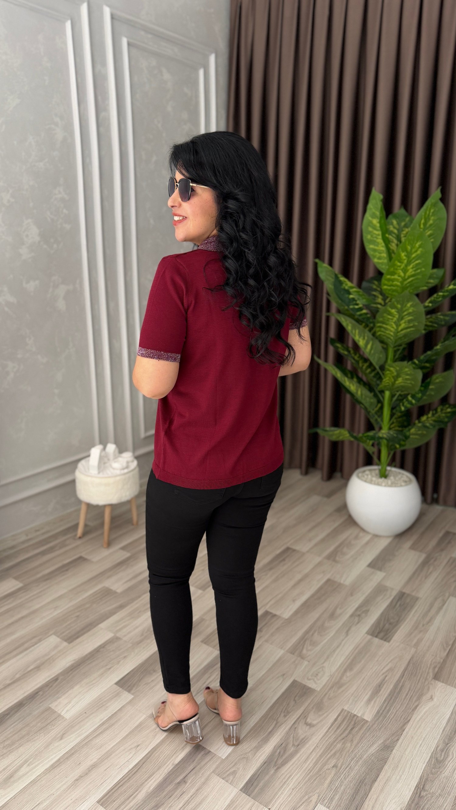 VIRELLA MERSERİZE TRİKO BLUZ BORDO