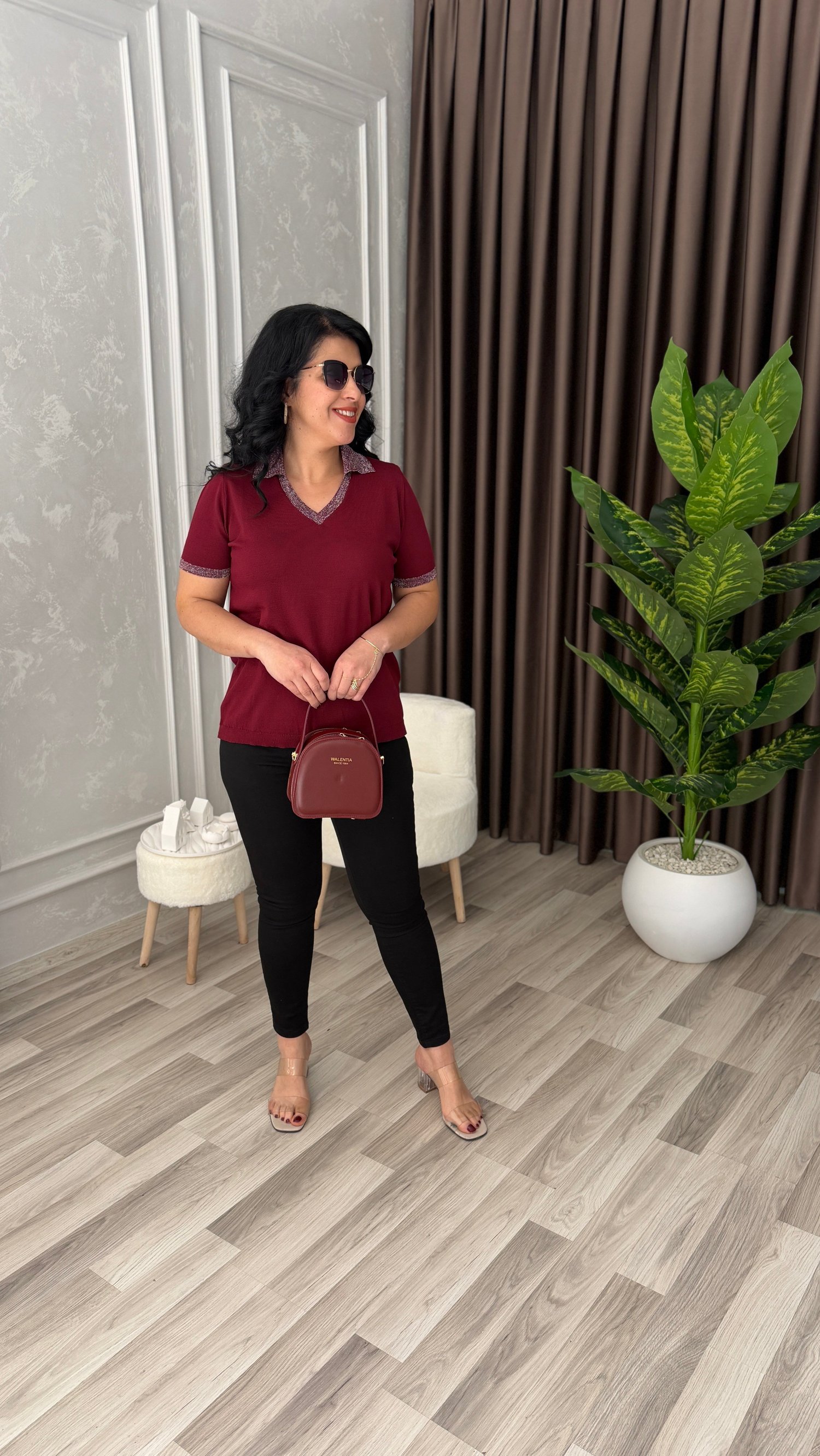VIRELLA MERSERİZE TRİKO BLUZ BORDO