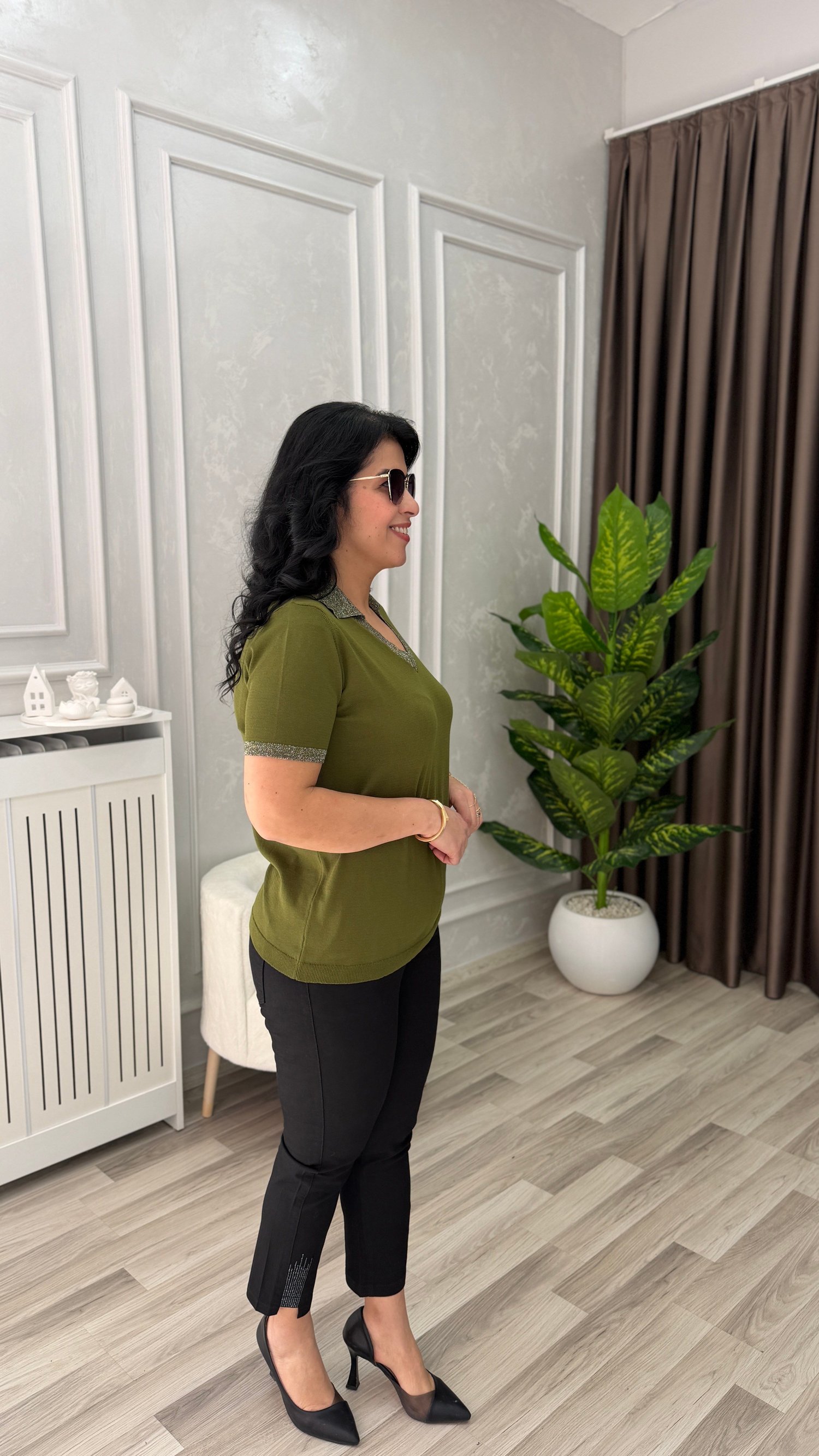 VIRELLA MERSERİZE TRİKO BLUZ HAKİ YEŞİLİ
