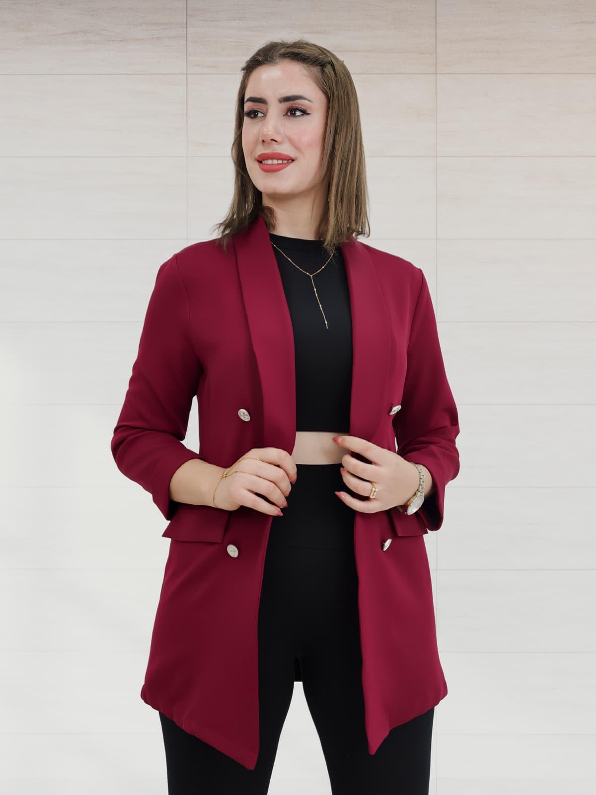 Şal Yaka Blazer Ceket Bordo