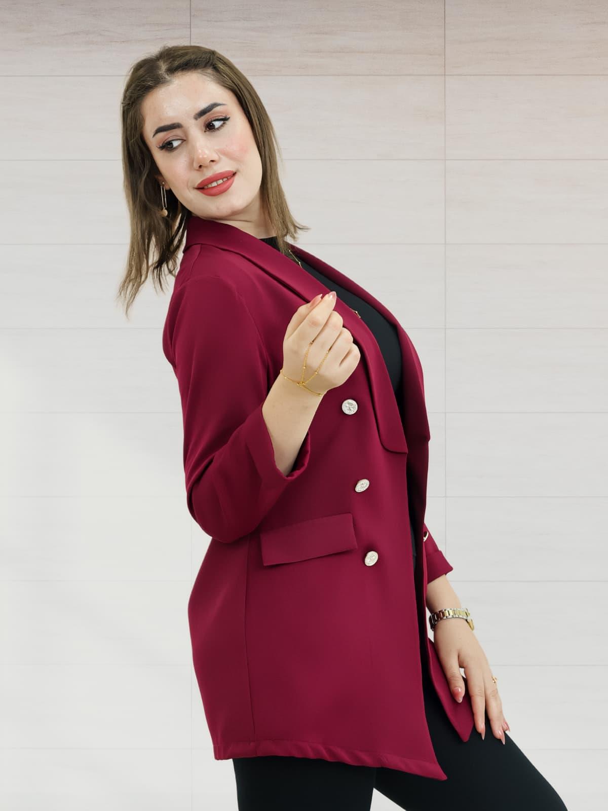 Şal Yaka Blazer Ceket Bordo