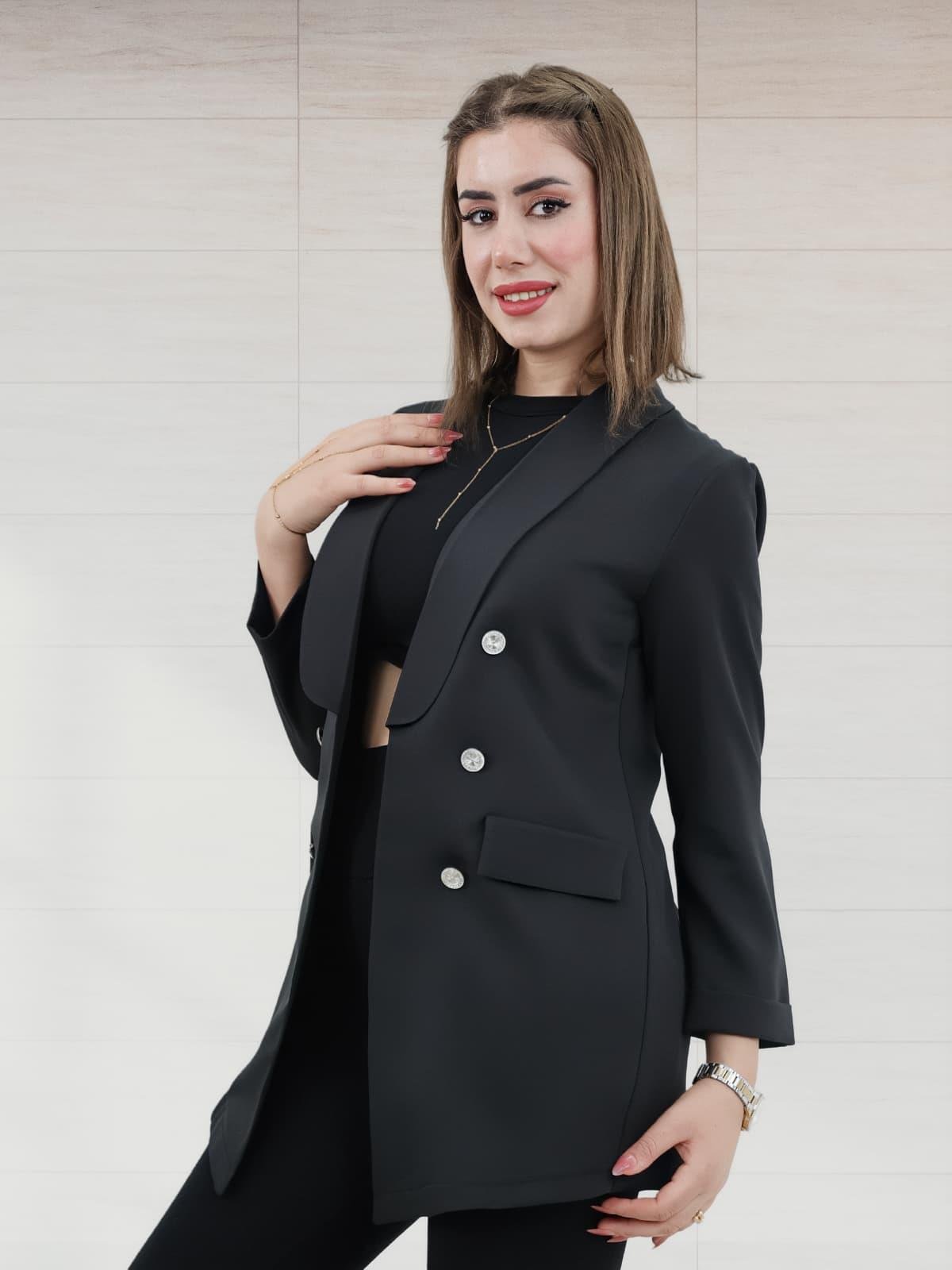 Şal Yaka Blazer Ceket Siyah