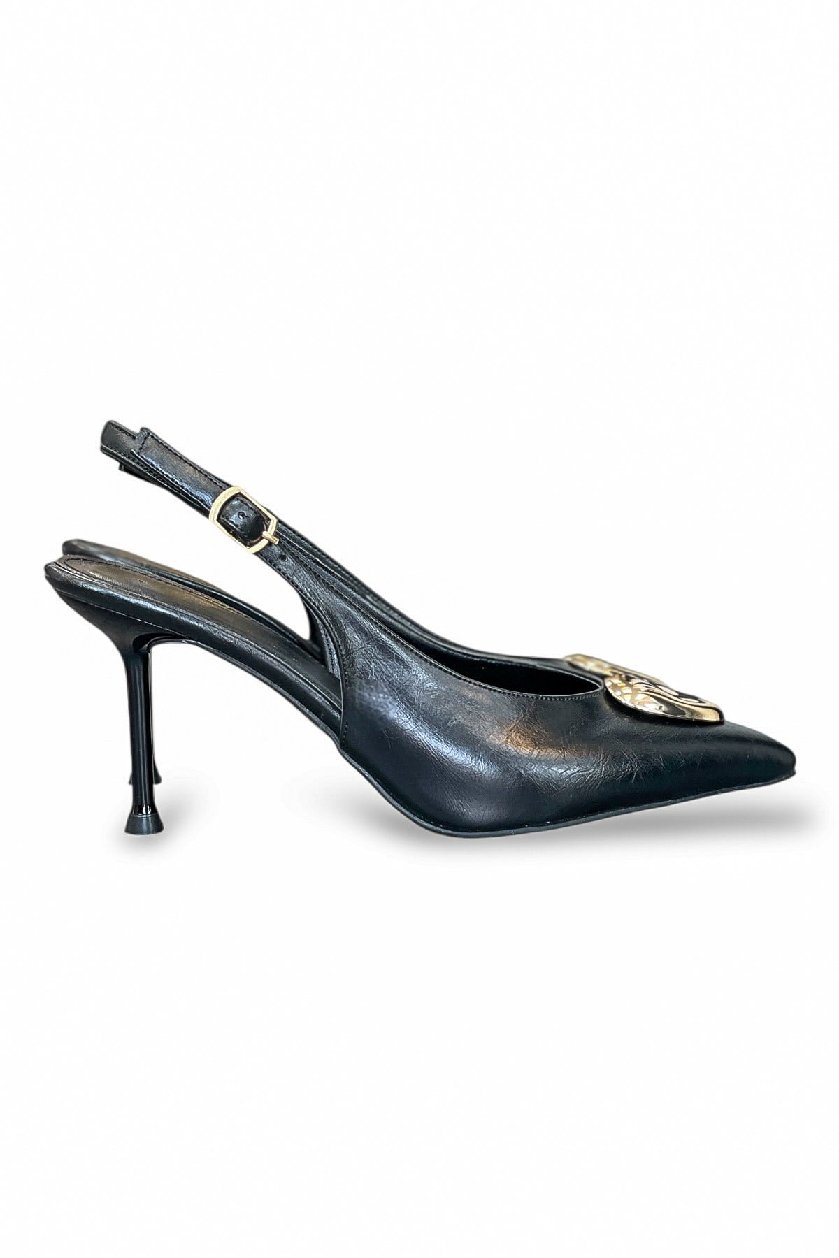 Kadın Altın Toka Detaylı Stiletto