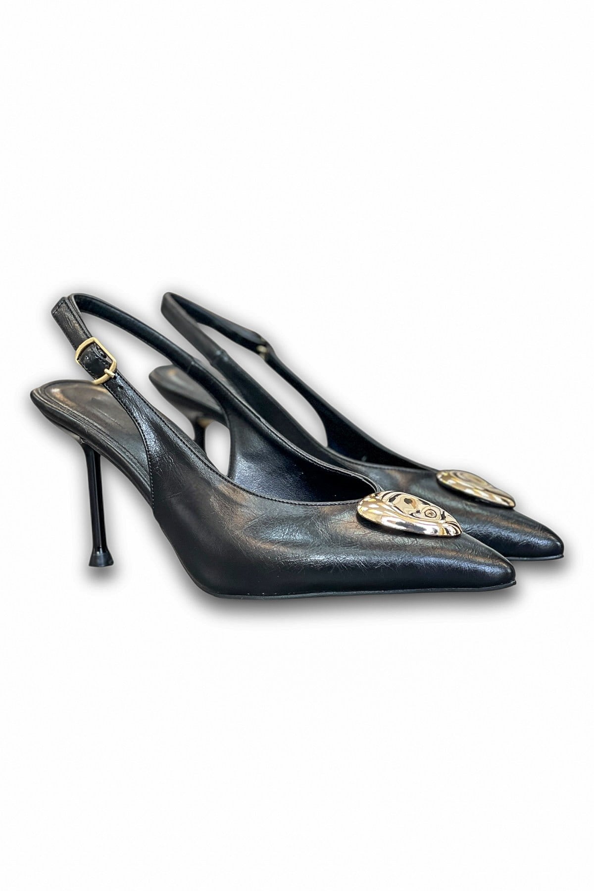 Kadın Altın Toka Detaylı Stiletto