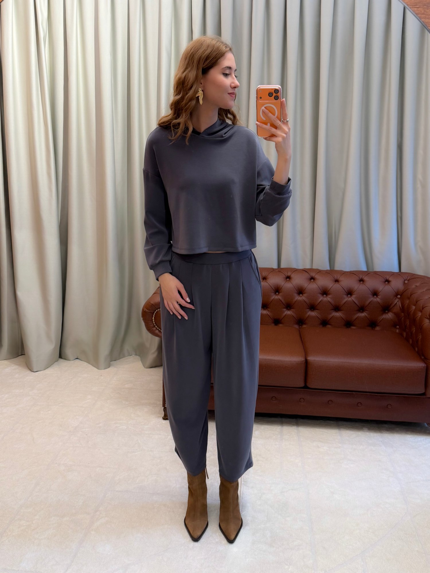 Mavi Oysh Model Kapüşonlu Takım