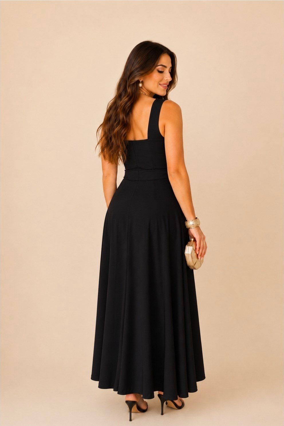 221063 KEMERLI MAXİ ELBISE