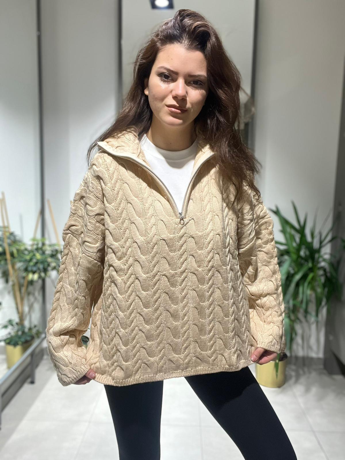 251055 ÖRGÜ QVERSİZE KAZAK