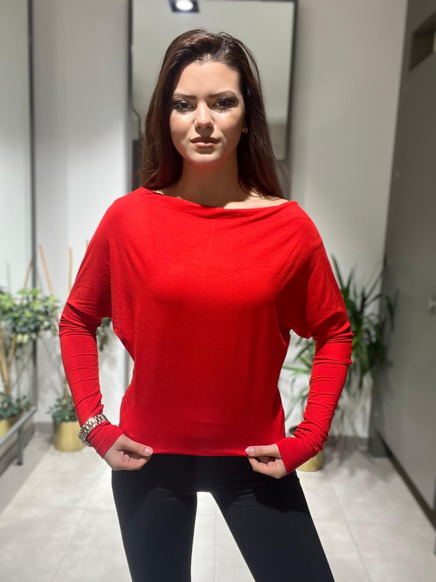 251080 KAYIK YAKA  ÖRME BLUZ 