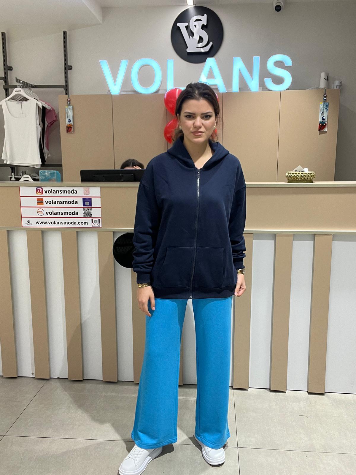 26K009 KAPÜŞONLU FERMUARLI SWEATSHİRT