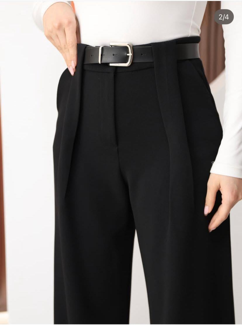3284 KEMER DETAY ÖRME PANTALON
