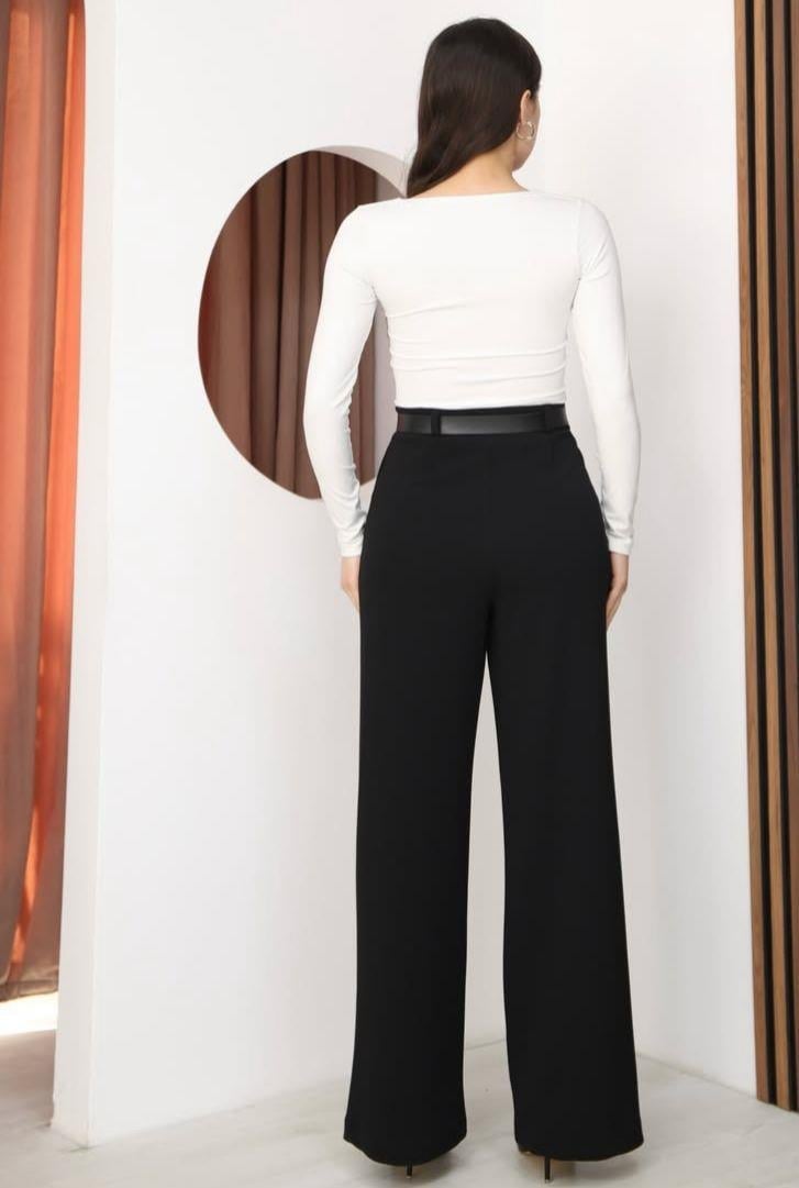 3284 KEMER DETAY ÖRME PANTALON