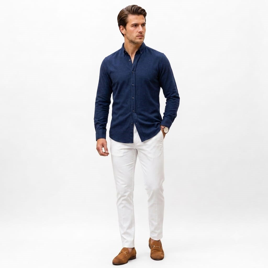 6668 SLIM FIT DOKU GÖMLEK