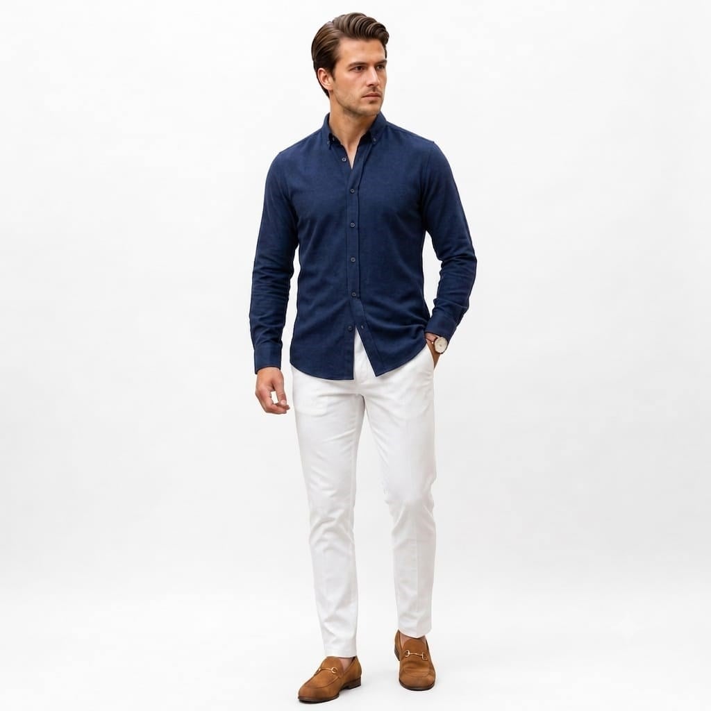 6668 SLIM FIT DOKU GÖMLEK