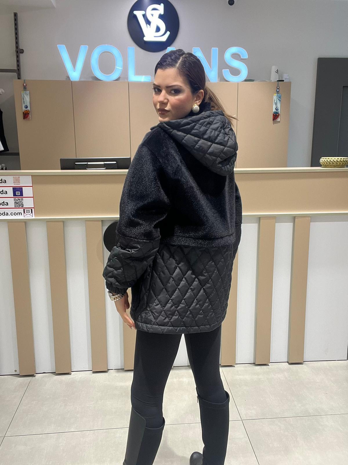 Kapitone Peluş Mont
