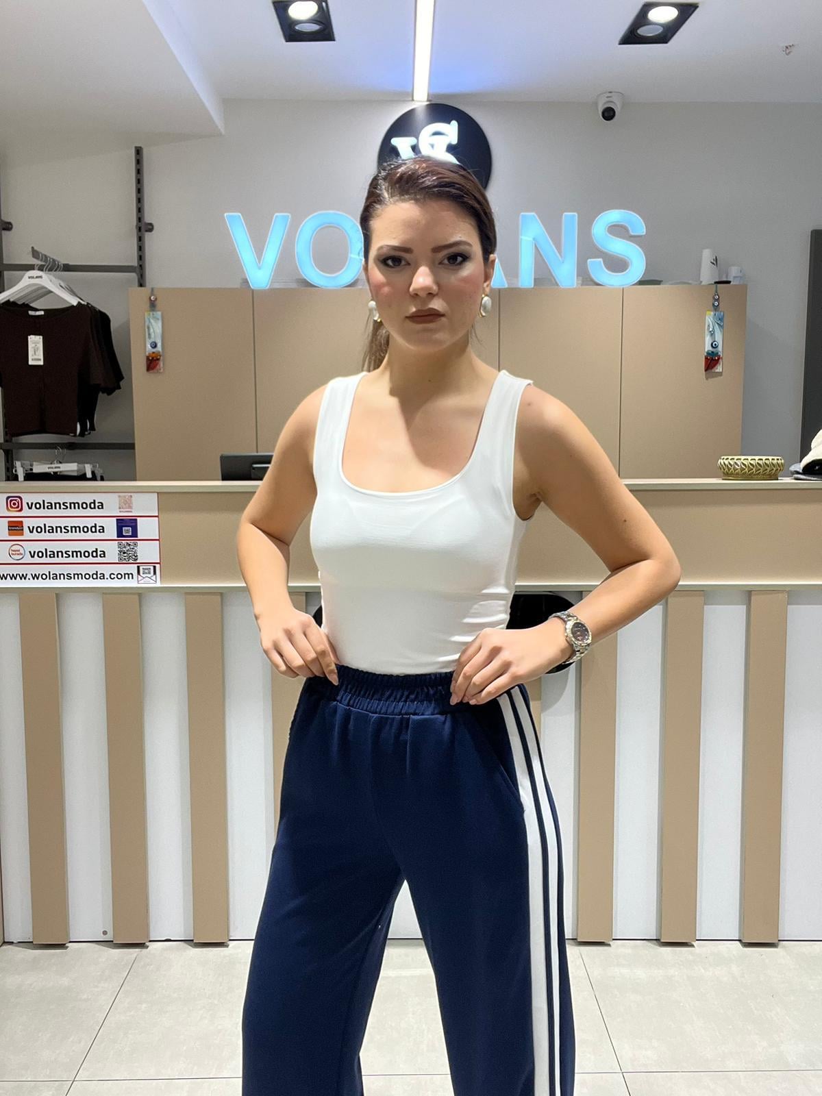 Lady Şeritli Pantolon