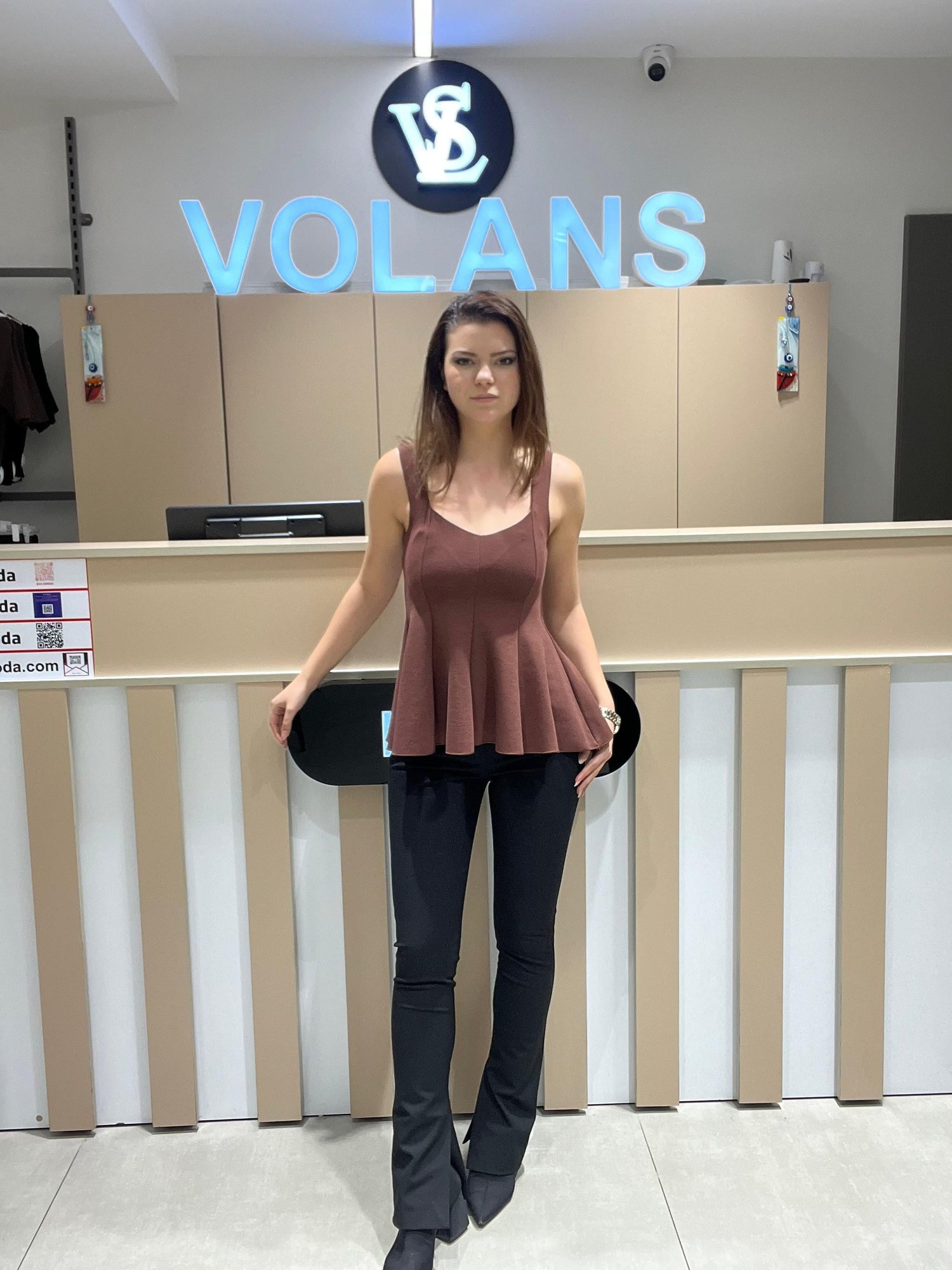 Peplum Streç Top