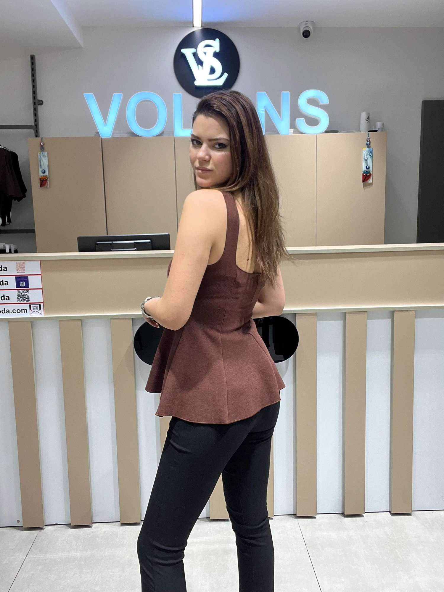 Peplum Streç Top