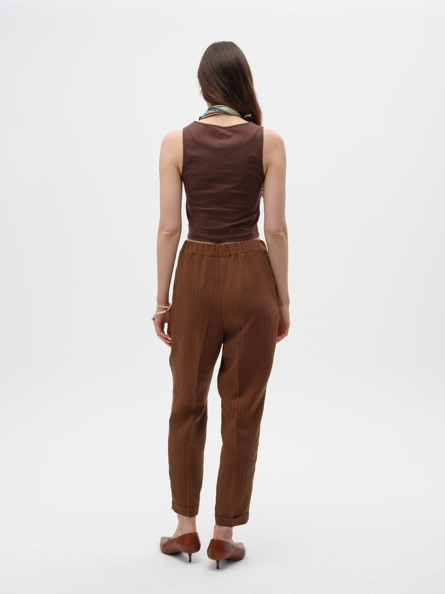 Piarbi Bilek Boy Havuç Kesim Pantolon - Enfiye Tencel Karışımlı Premium Carrot Pants Tasarım