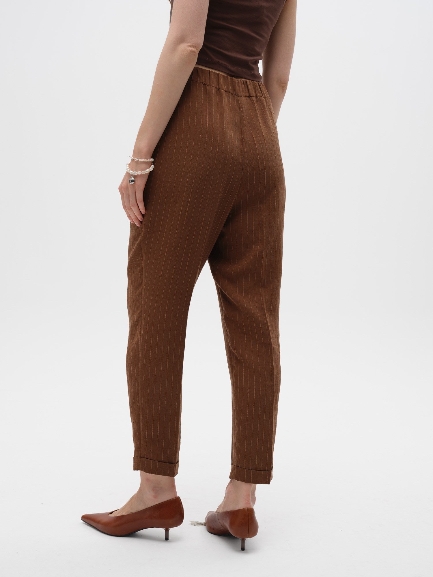 Piarbi Bilek Boy Havuç Kesim Pantolon - Enfiye Tencel Karışımlı Premium Carrot Pants Tasarım