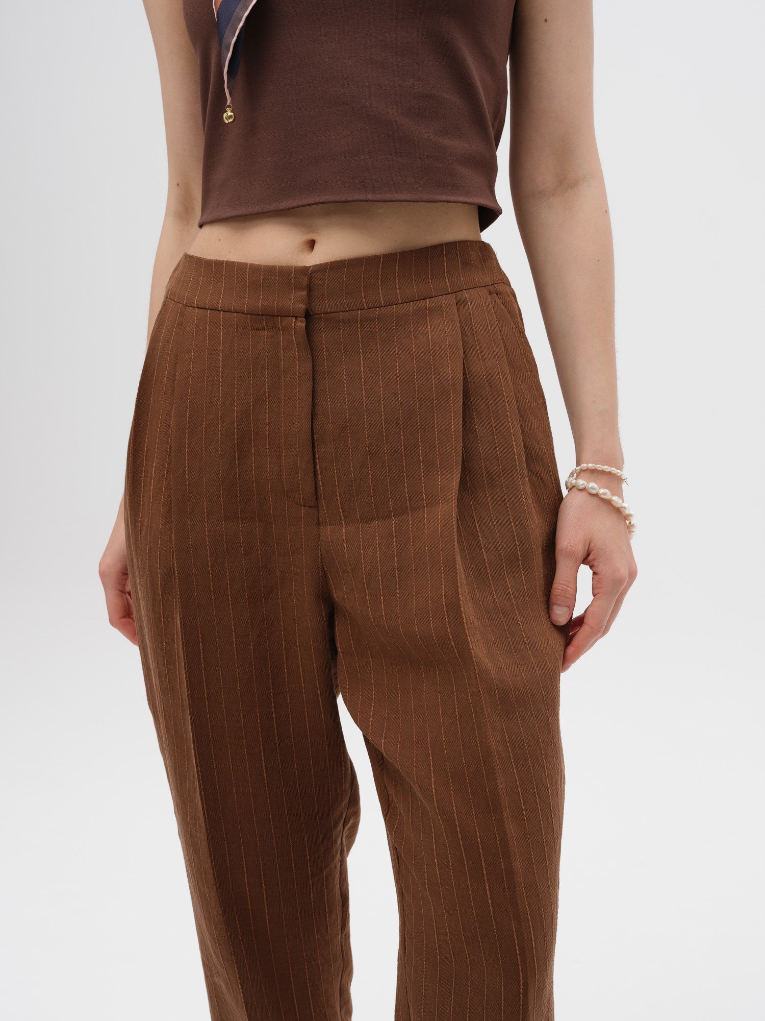Piarbi Bilek Boy Havuç Kesim Pantolon - Enfiye Tencel Karışımlı Premium Carrot Pants Tasarım