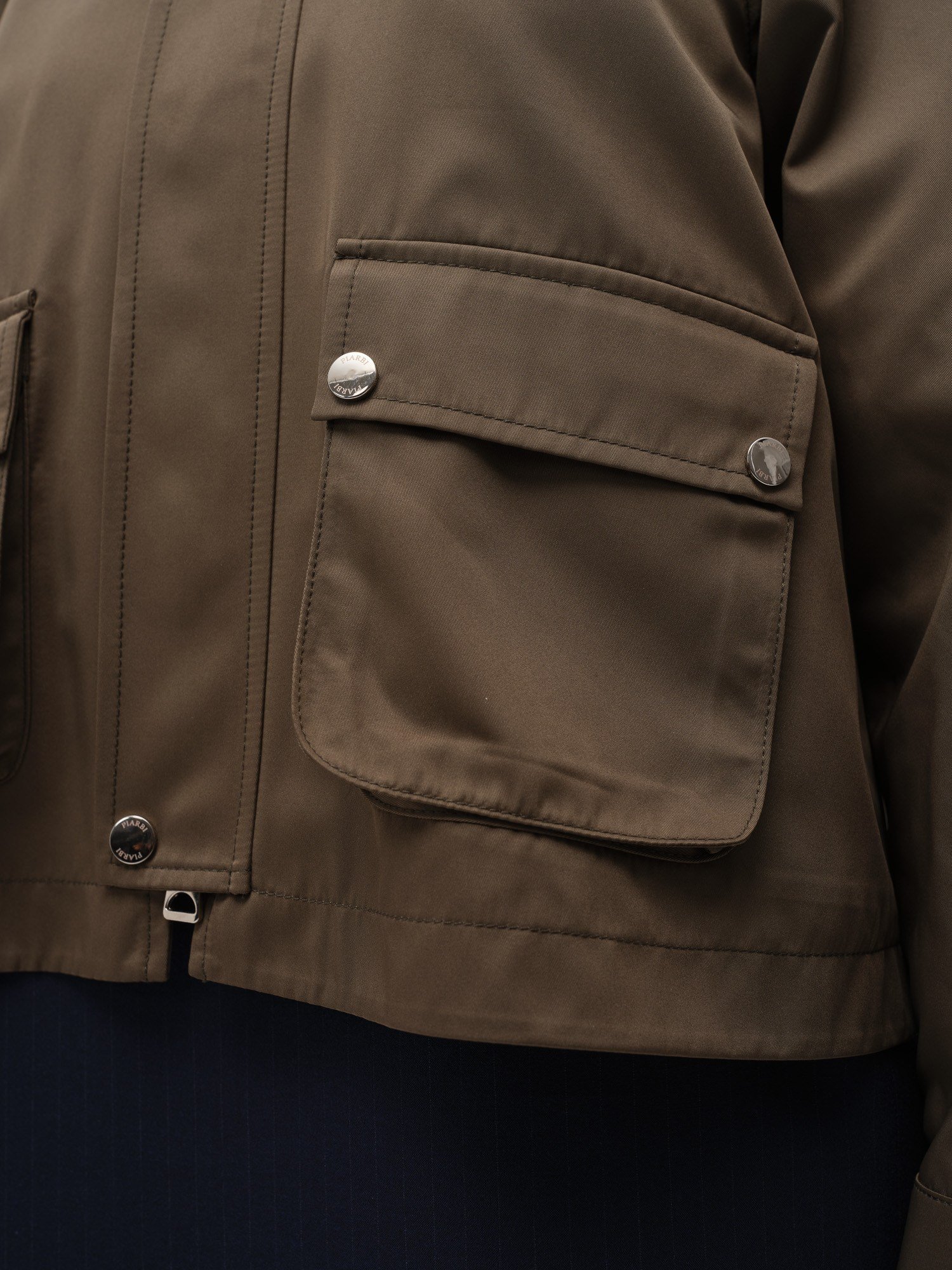 Piarbi Çıkarılabilir Yakalı Kısa Hacimli Trençkot - Camel ve Haki Premium Voluminous Detachable Collar Trench Coat