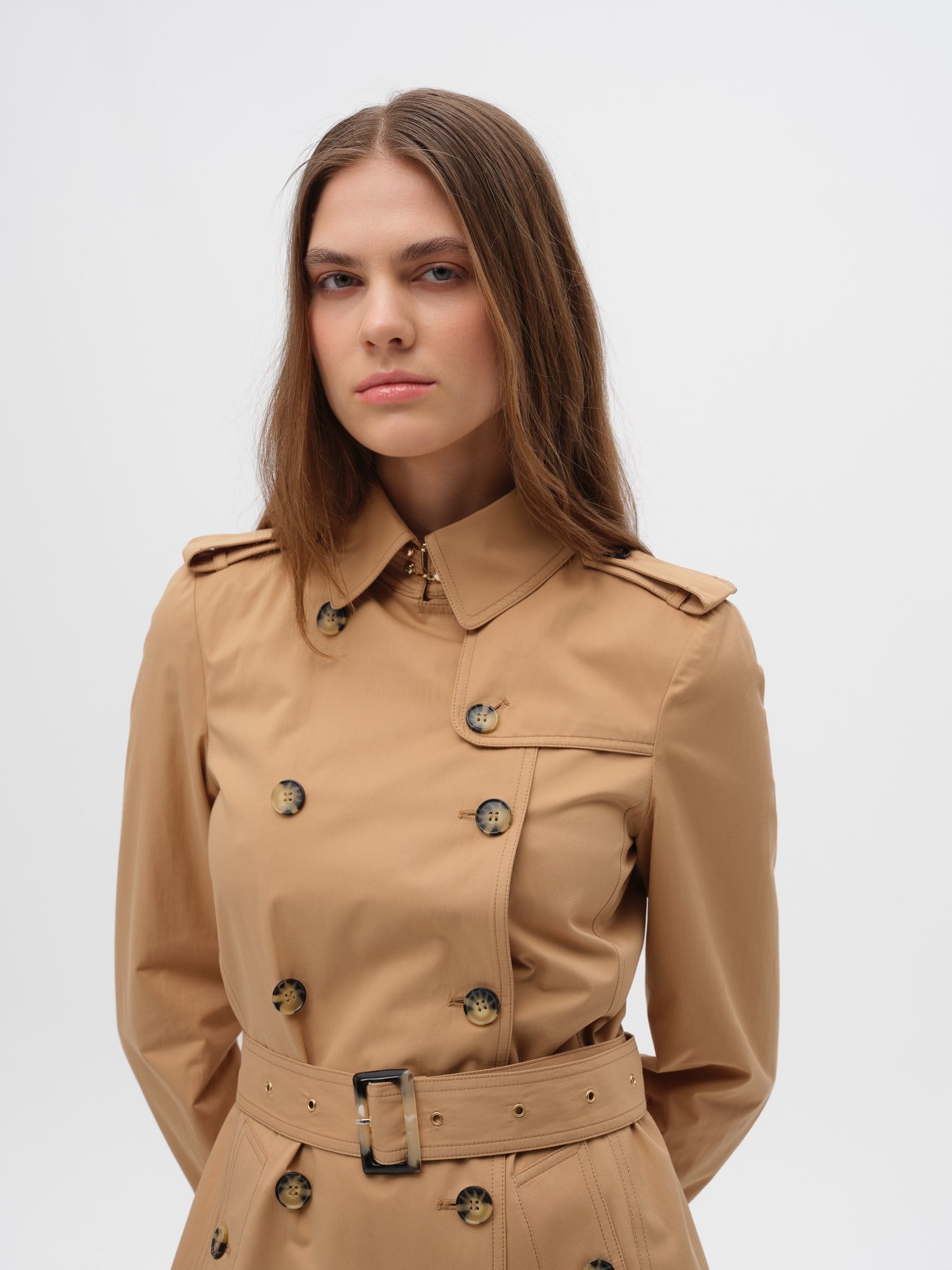 Piarbi Klasik Zarif Rüzgarlık - Camel Premium Pamuk Karışımlı Regular Fit Medium Length Windbreaker