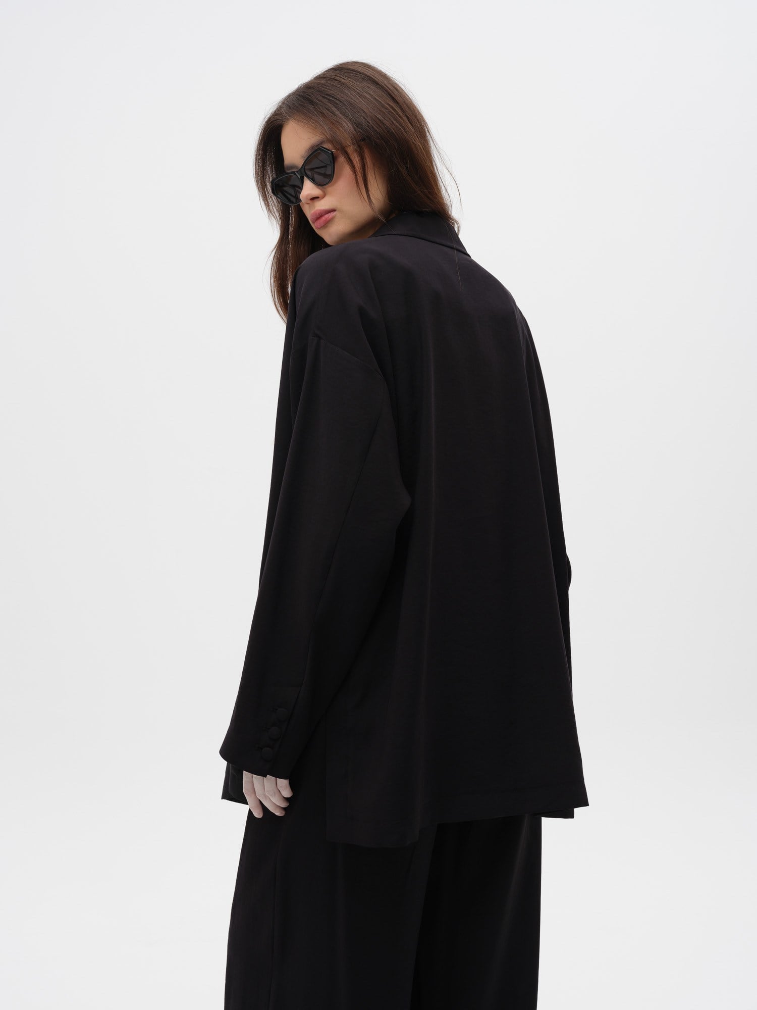 Piarbi Oversize Kruvaze Ceket - Mikro Modal & Tencel Dökümlü Form